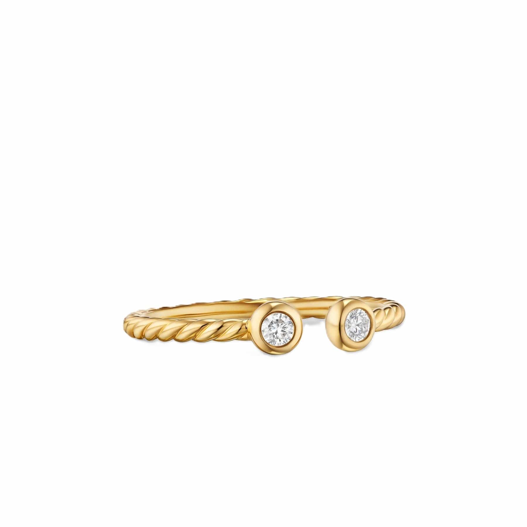 Petite Modern Renaissance® Open Round Ring 18K Yellow Gold with Diamonds, 3.9mm