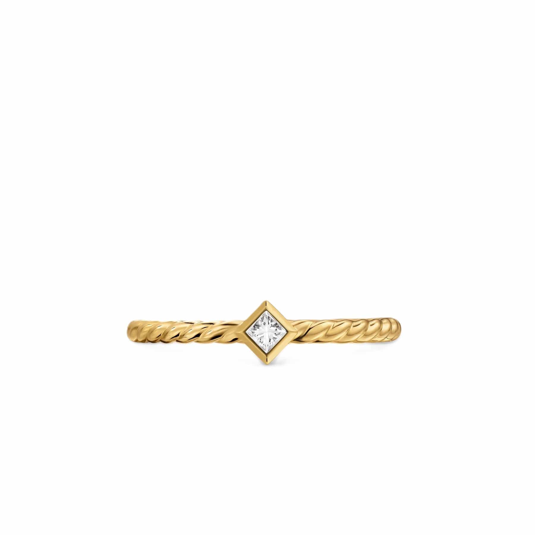 Petite Modern Renaissance® Stack Ring 18K Yellow Gold with Diamond, 4.9mm - Image 3