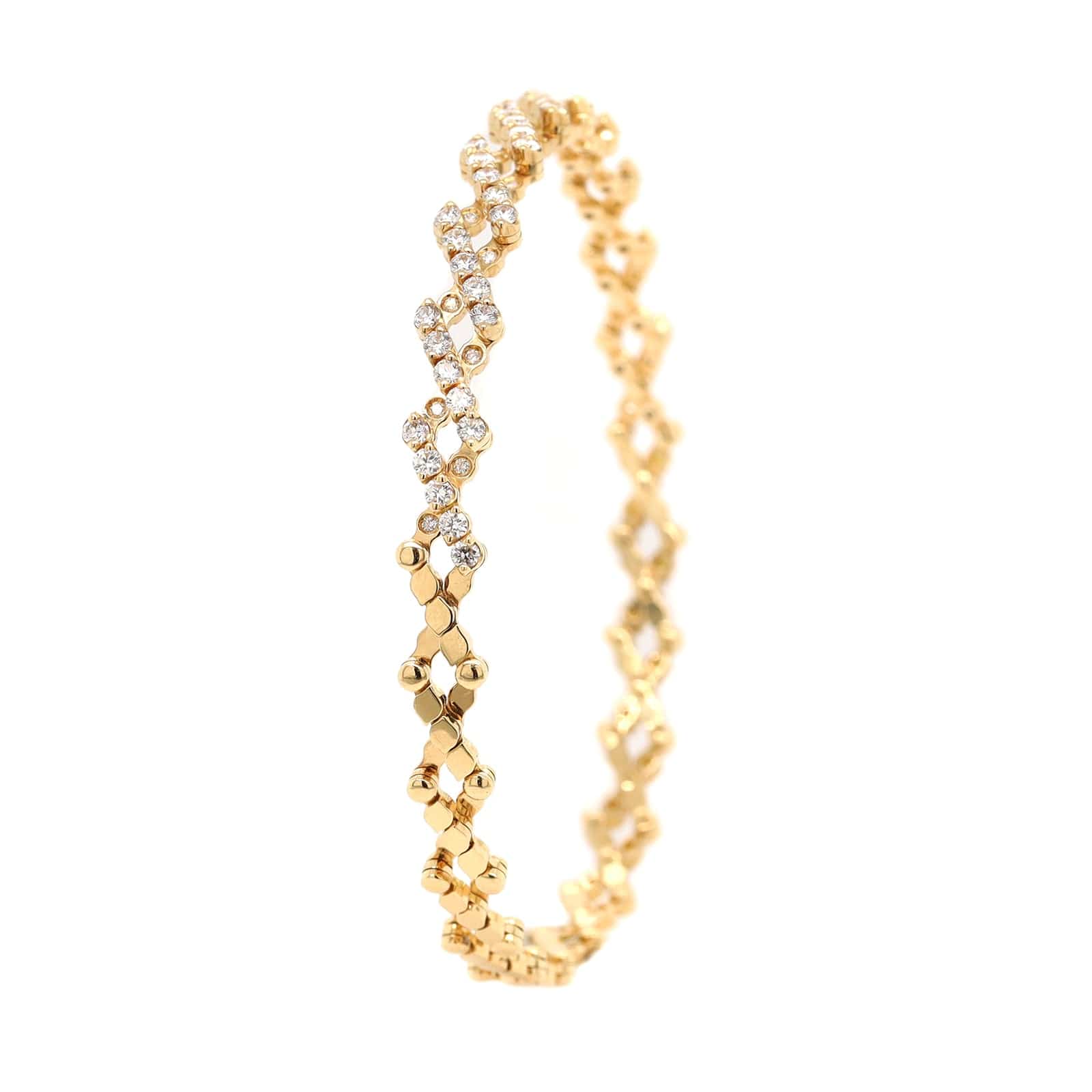 18K Yellow Gold 5 Row Adjustable Diamond Ring - Image 6