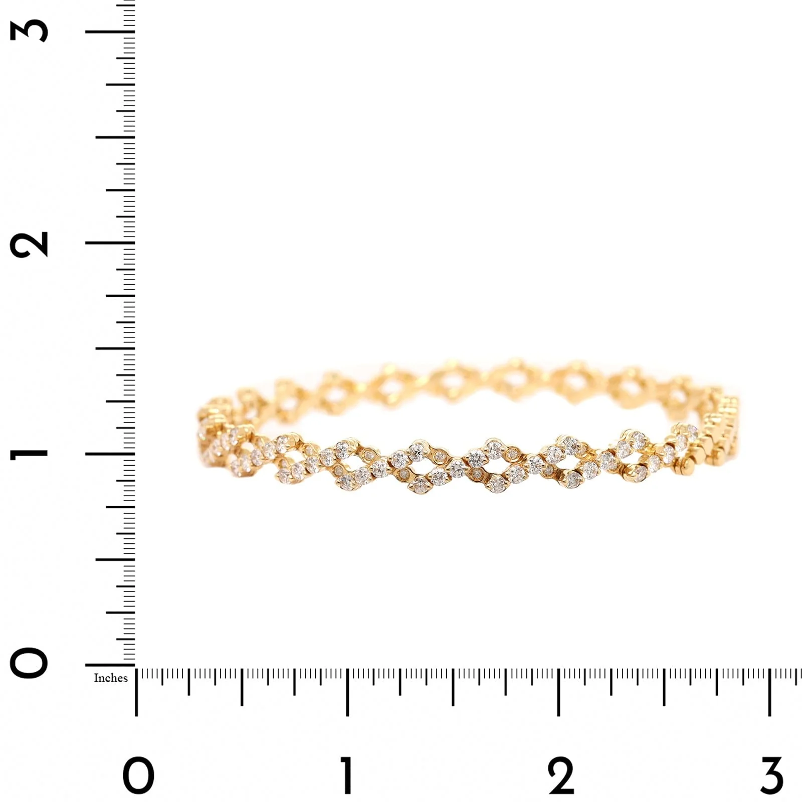 18K Yellow Gold 5 Row Adjustable Diamond Ring - Image 8