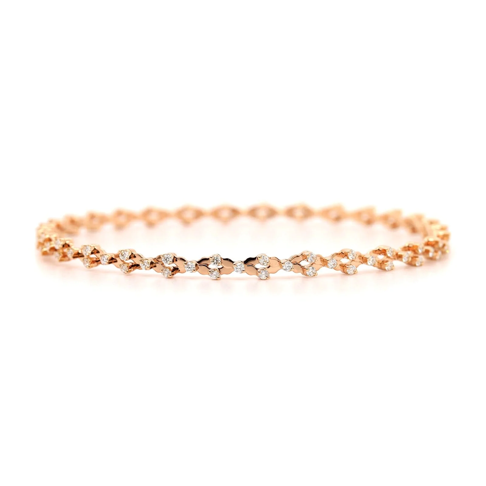 18K Rose Gold 5 Row Adjustable Diamond Ring - Image 2