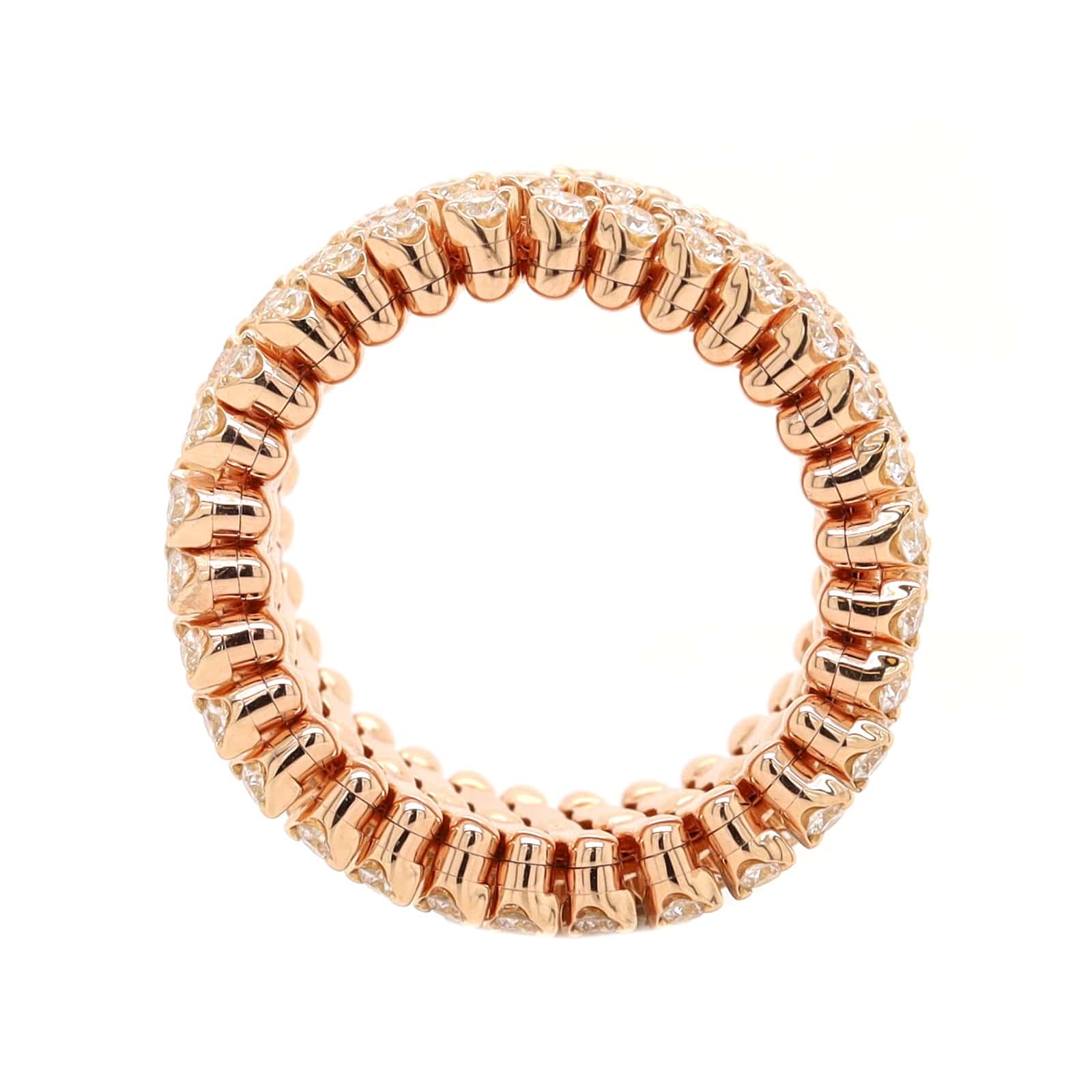 18K Rose Gold 5 Row Adjustable Diamond Ring - Image 3