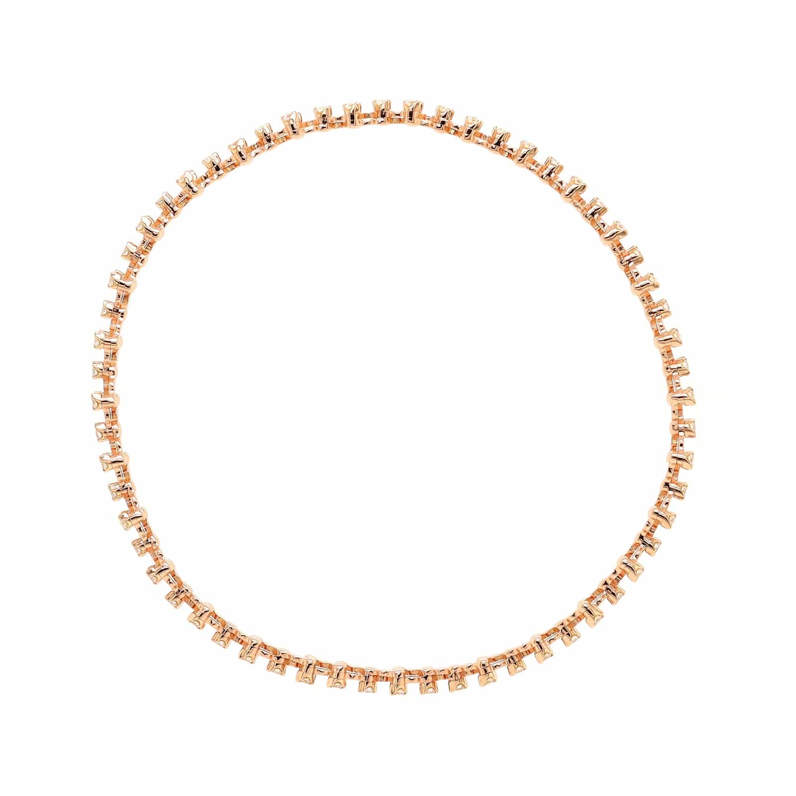 18K Rose Gold 5 Row Adjustable Diamond Ring - Image 4