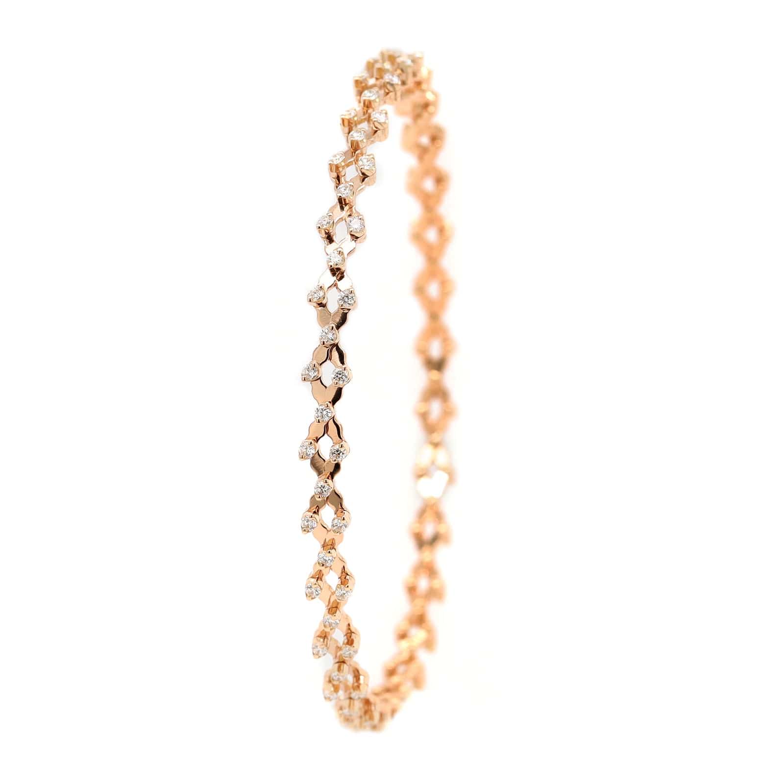18K Rose Gold 5 Row Adjustable Diamond Ring - Image 5