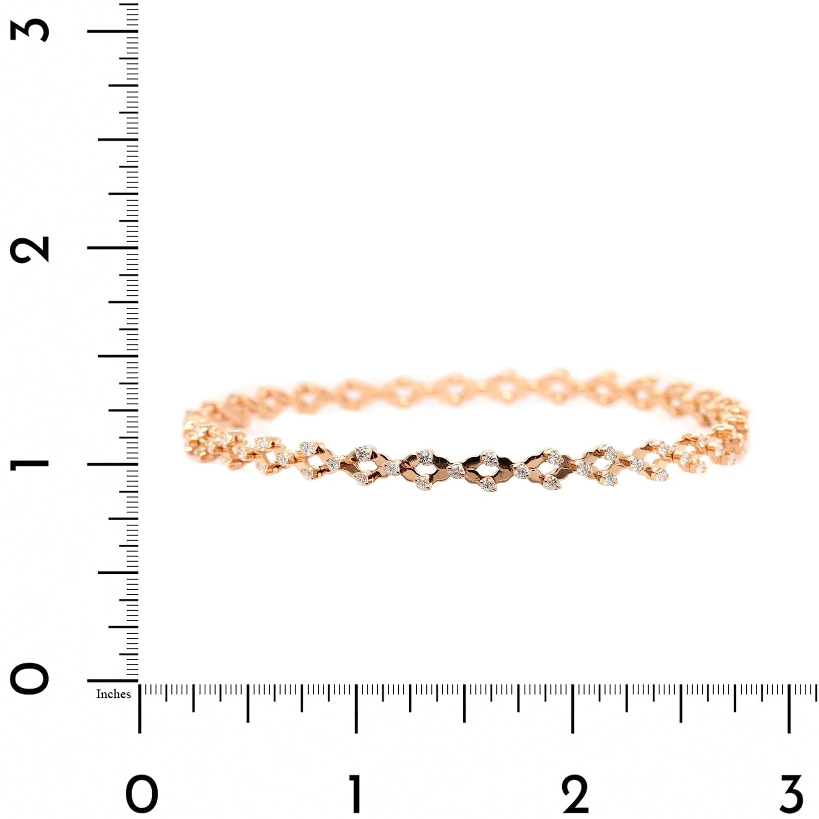 18K Rose Gold 5 Row Adjustable Diamond Ring - Image 7