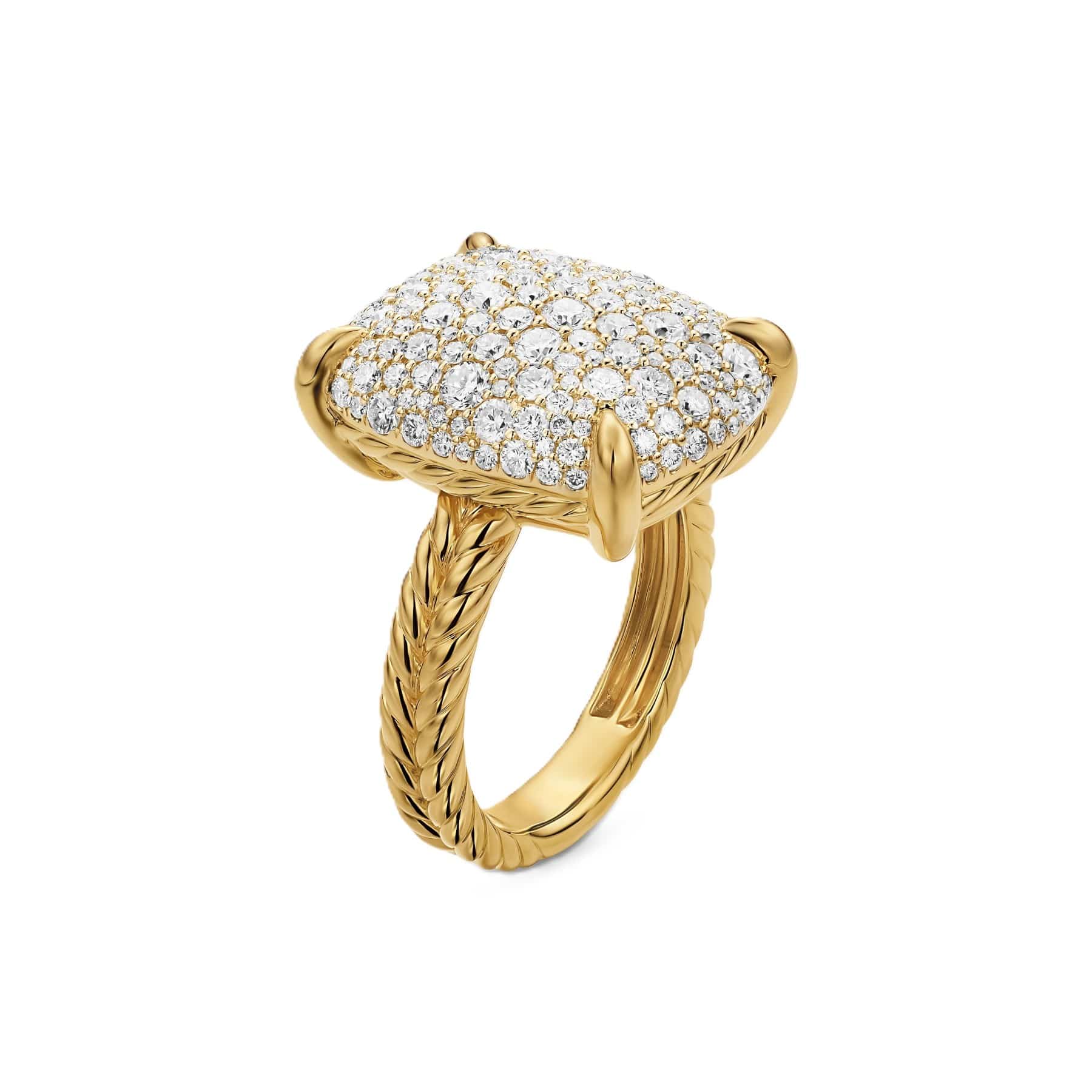 Chatelaine® Elongated Ring 18K Yellow Gold with Diamonds, 19mm - Image 2
