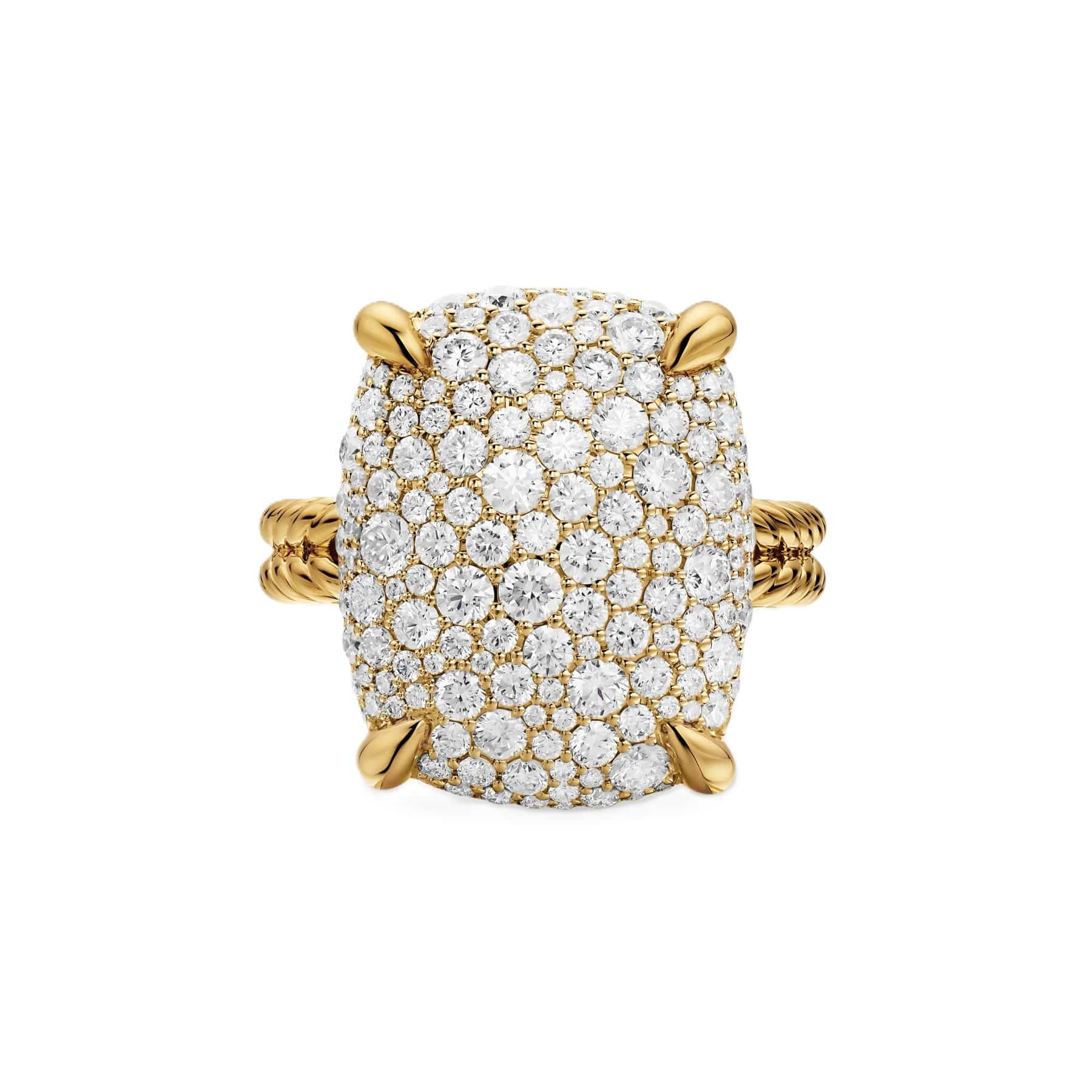 Chatelaine® Elongated Ring 18K Yellow Gold with Diamonds, 19mm - Image 3