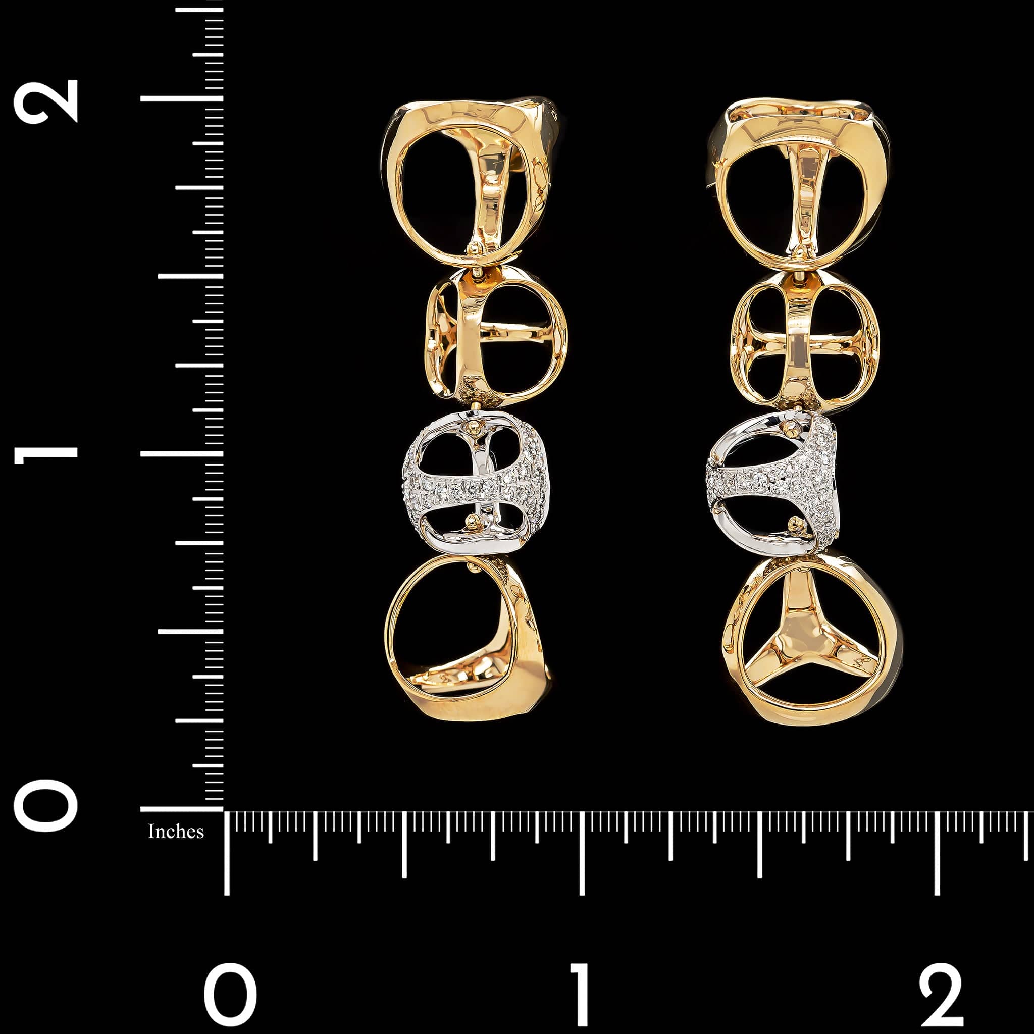 Di Modolo 18K Two-tone Gold Estate Diamond Triadra Earrings - Image 2