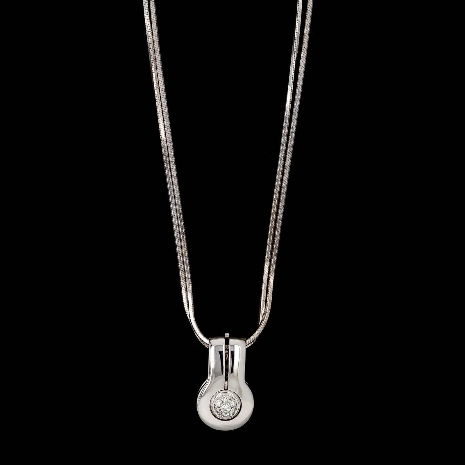 Di Modolo 18K White Gold Estate Diamond Pendant Necklace
