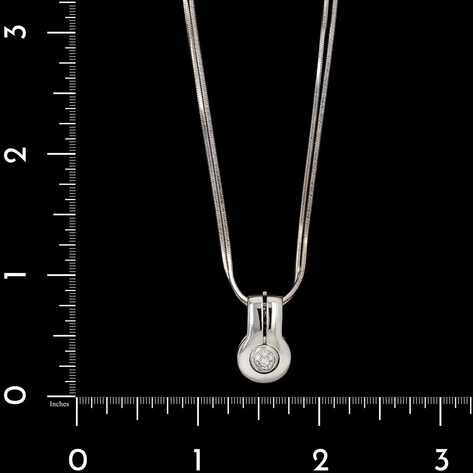 Di Modolo 18K White Gold Estate Diamond Pendant Necklace - Image 4
