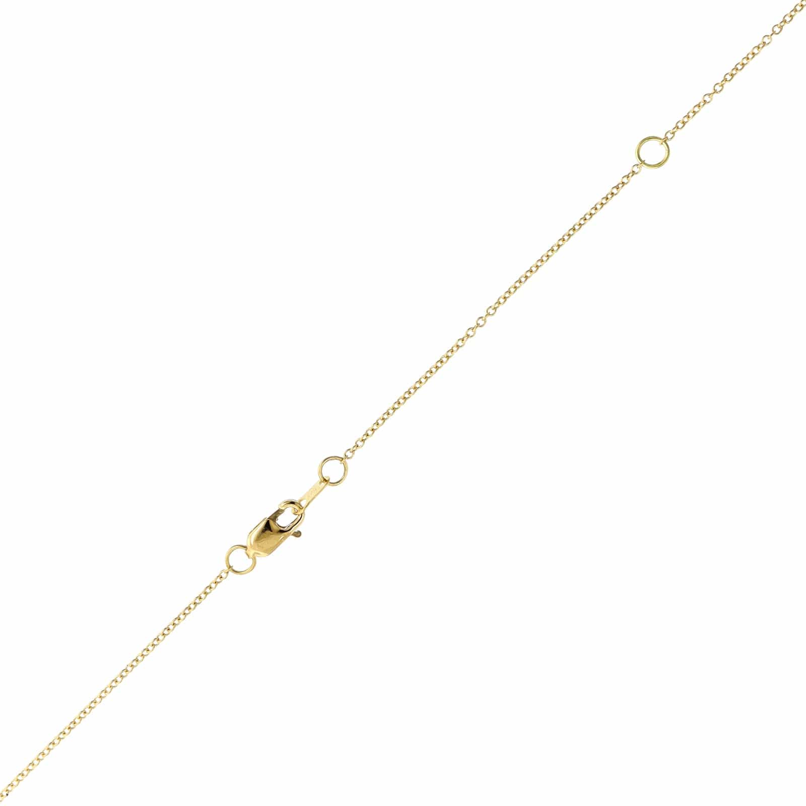 18K Yellow Gold Emerald Cut Diamond Pendant Necklace - Image 3