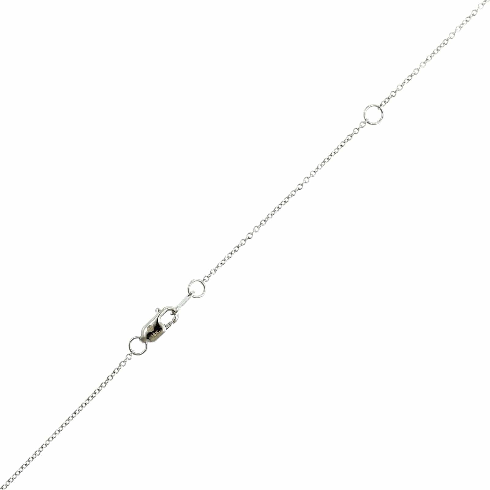 18K White Gold Oval Diamond Pendant Necklace - Image 3