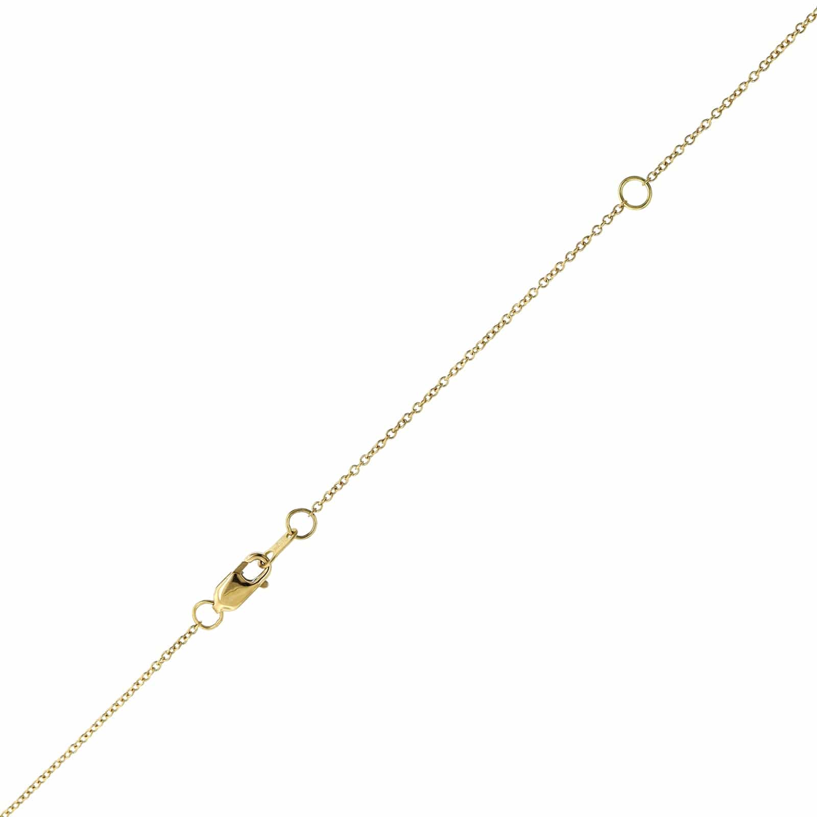 18K Yellow Gold Pear Shaped Diamond Pendant Necklace - Image 3