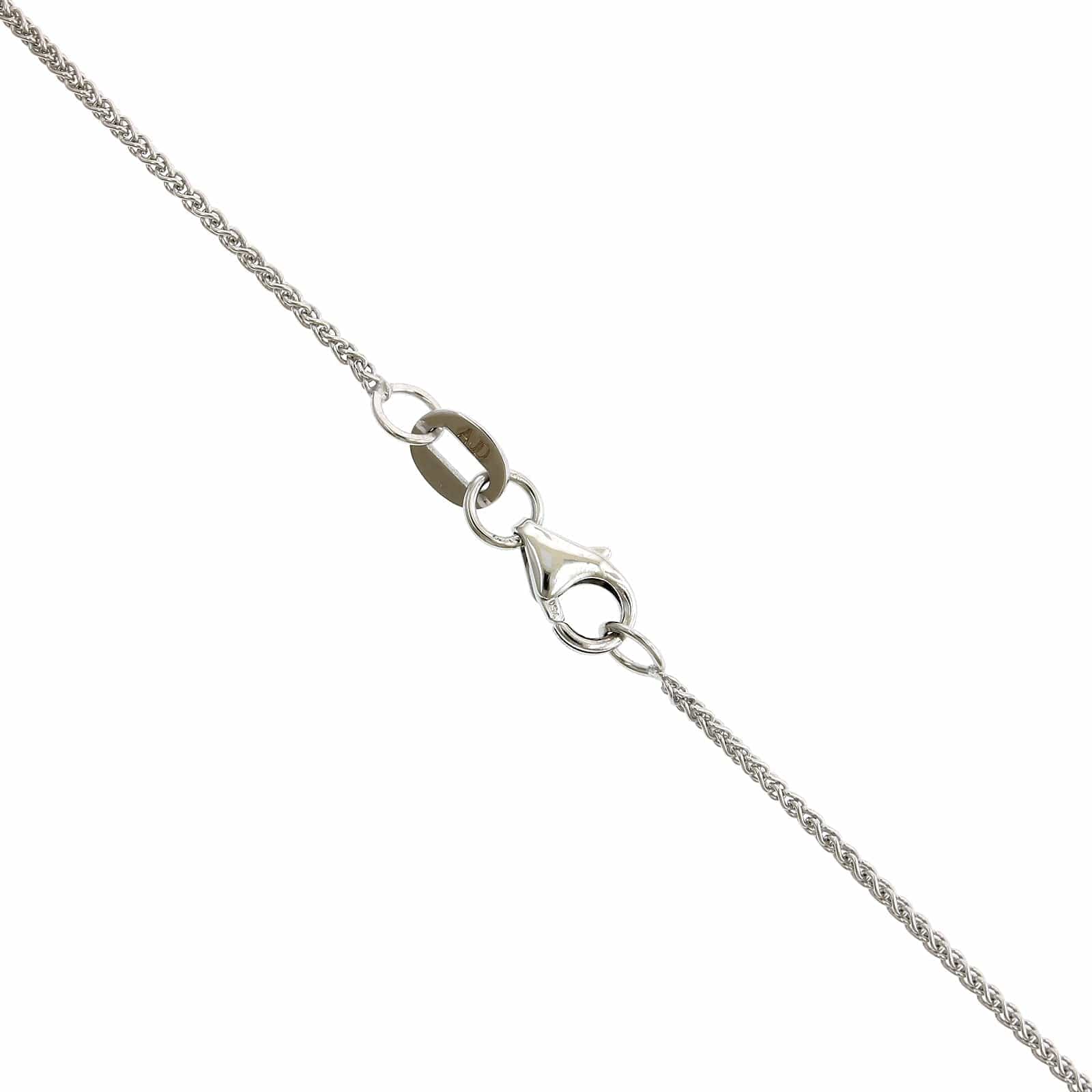 18K White Gold Bezel Set Diamond Pendant Necklace - Image 3