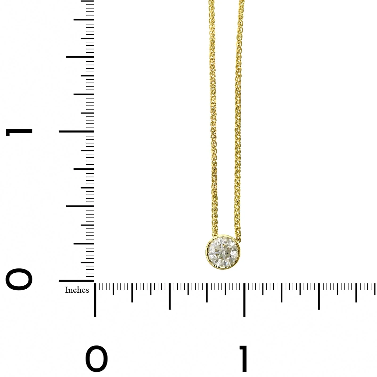 18K Yellow Gold Bezel Set Diamond Pendant - Image 4