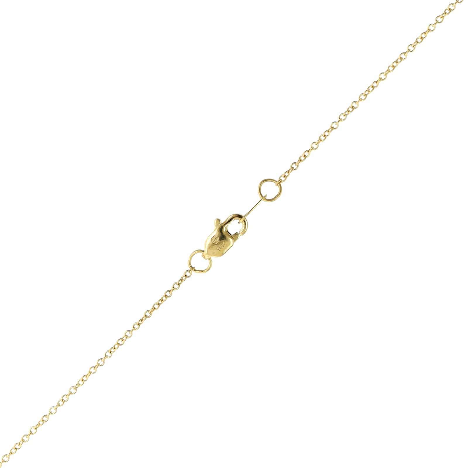 18K Yellow Gold Emerald Cut Diamond Pendant Necklace - Image 3