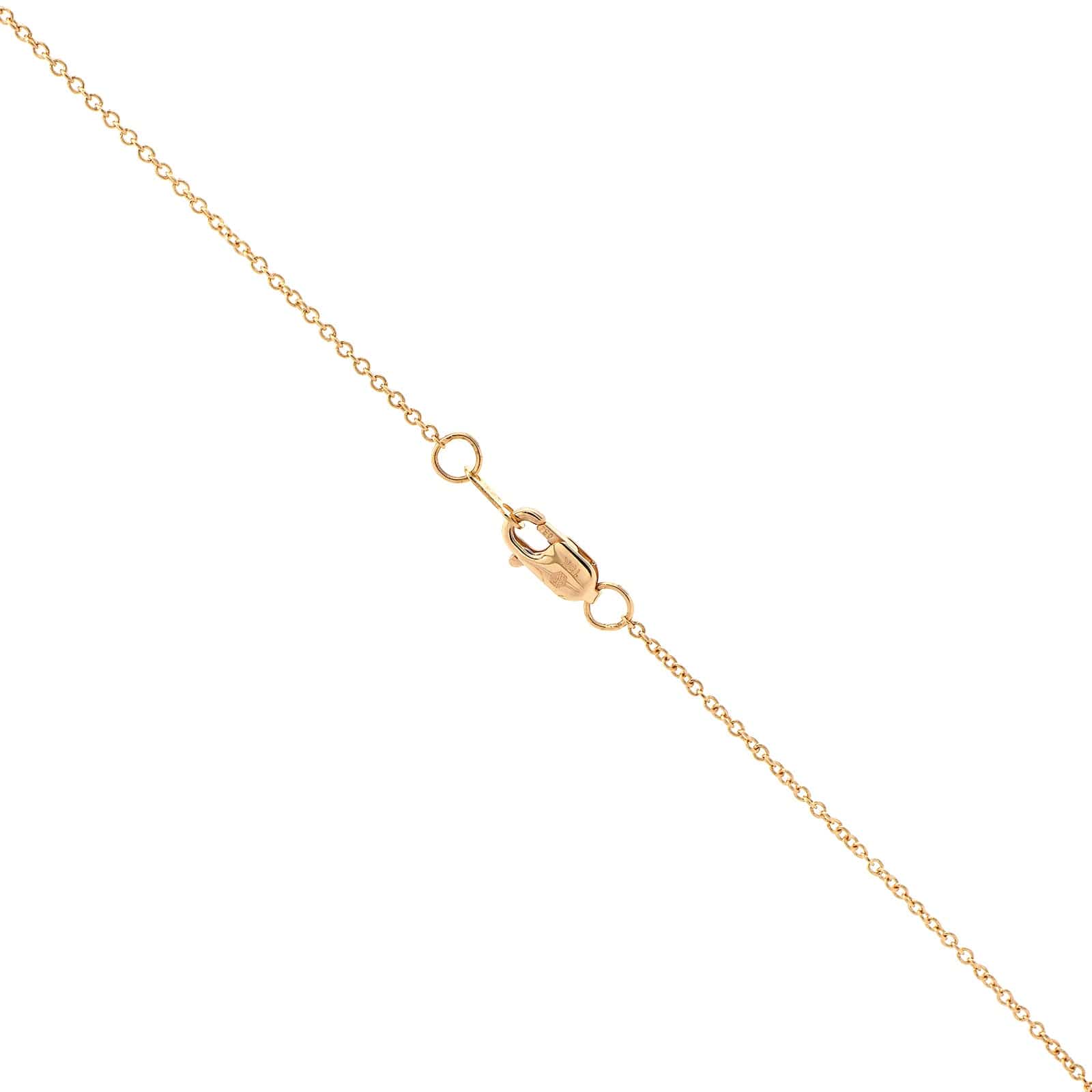18K Yellow Gold Bezel Set Oval Diamond Pendant Necklace - Image 3