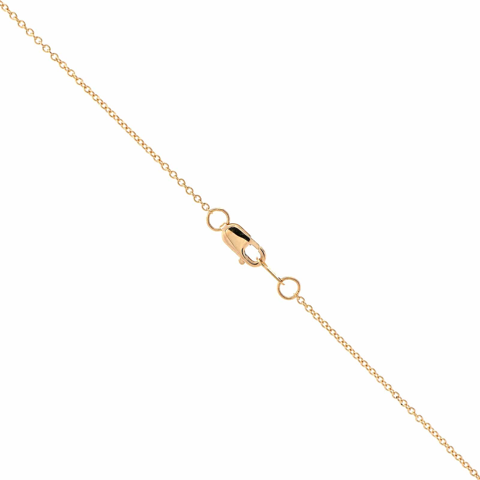 18K Yellow Gold Bezel Set Oval Diamond Pendant Necklace - Image 3
