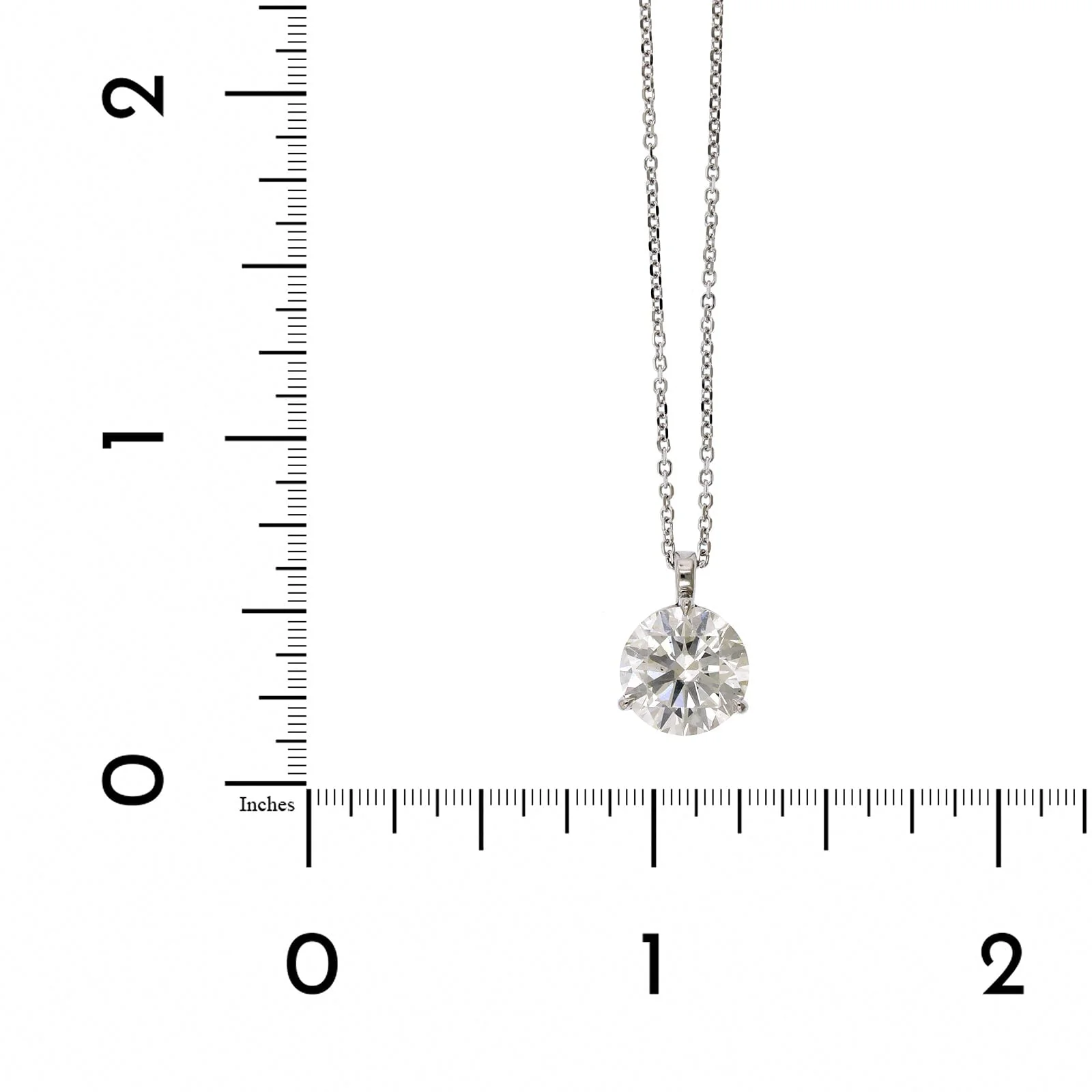 14k White Gold 3 Prong Solitaire Diamond Pendant - Image 4
