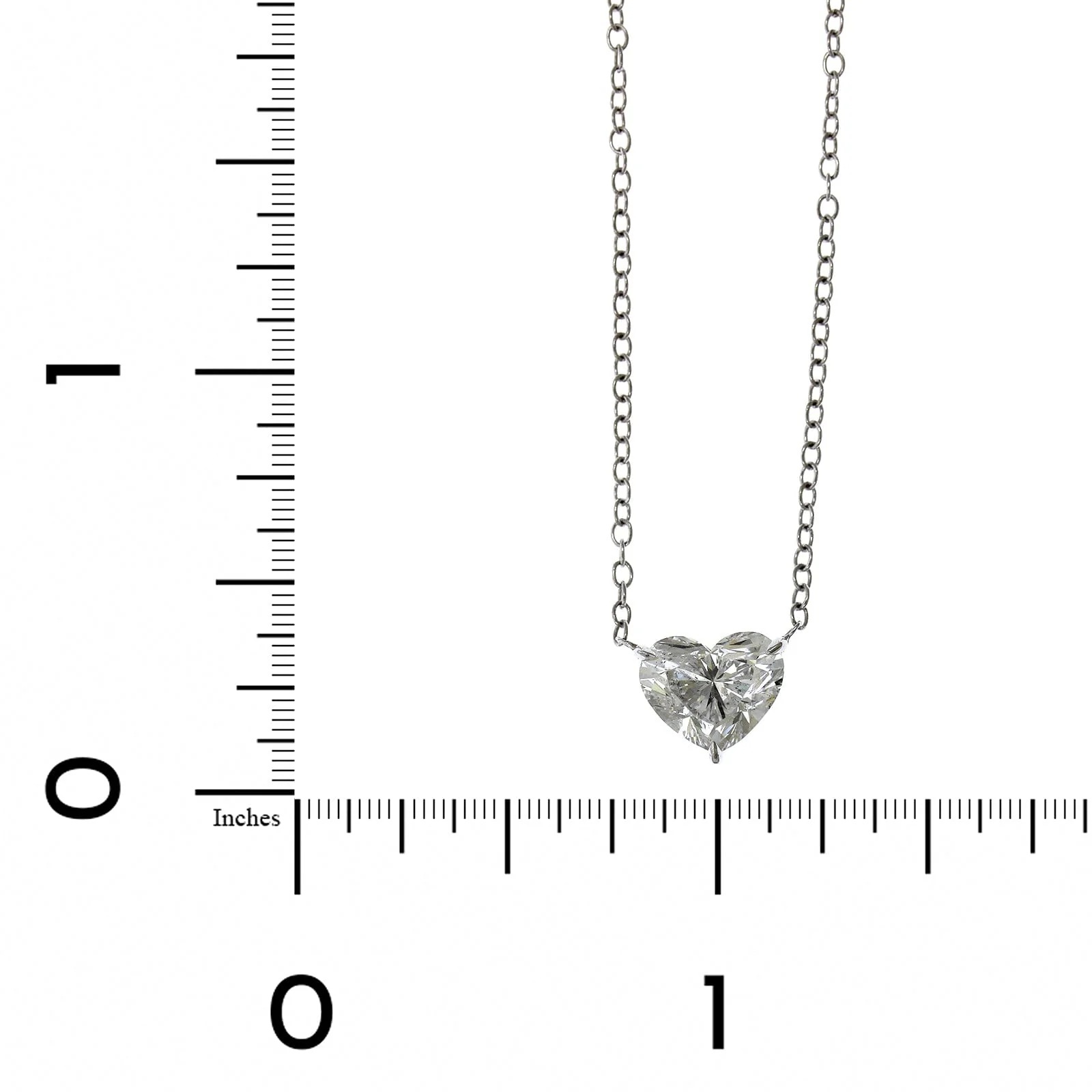 18K White Gold Heart Shaped Diamond Pendant - Image 4