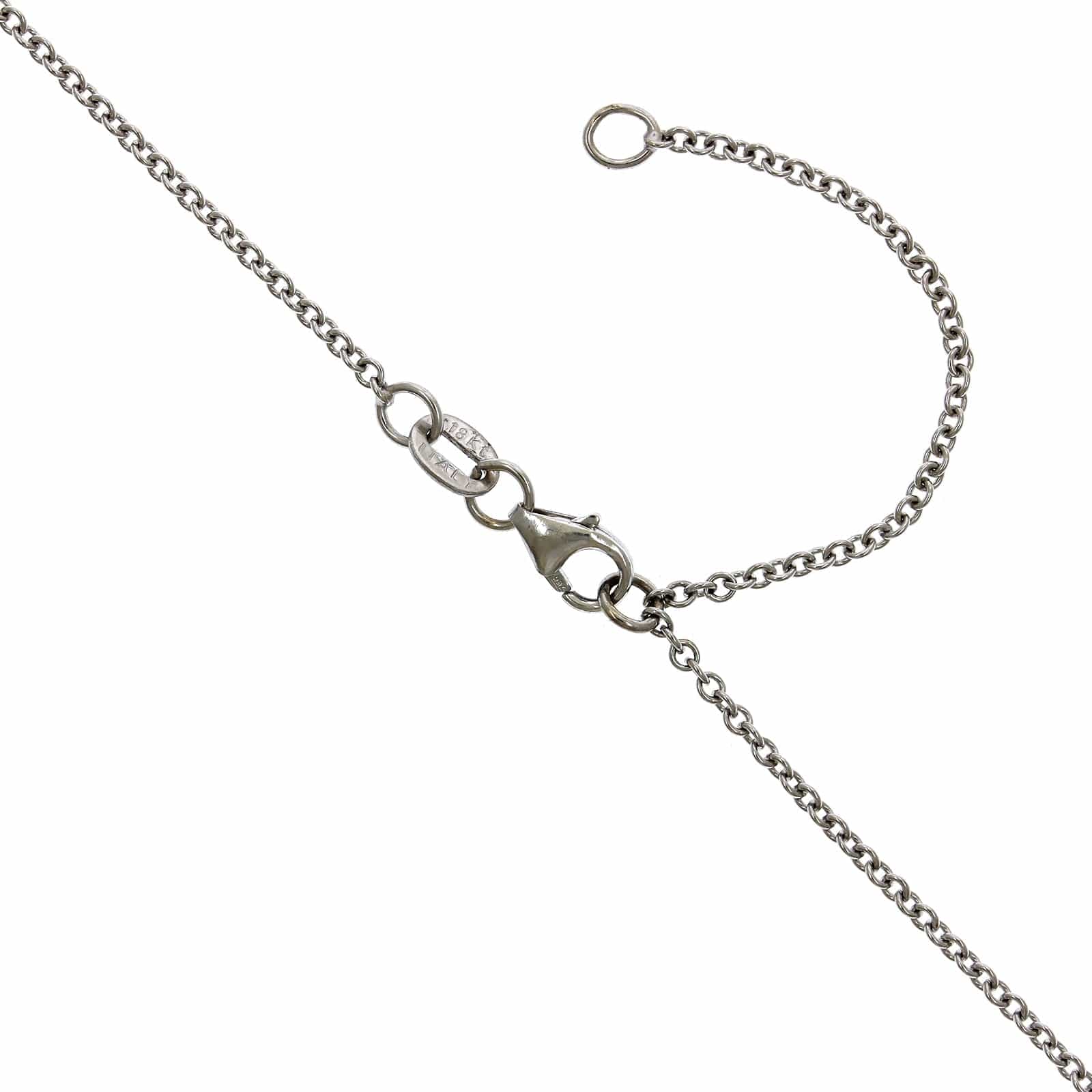 18K White Gold Oval Diamond Halo Pendant - Image 3