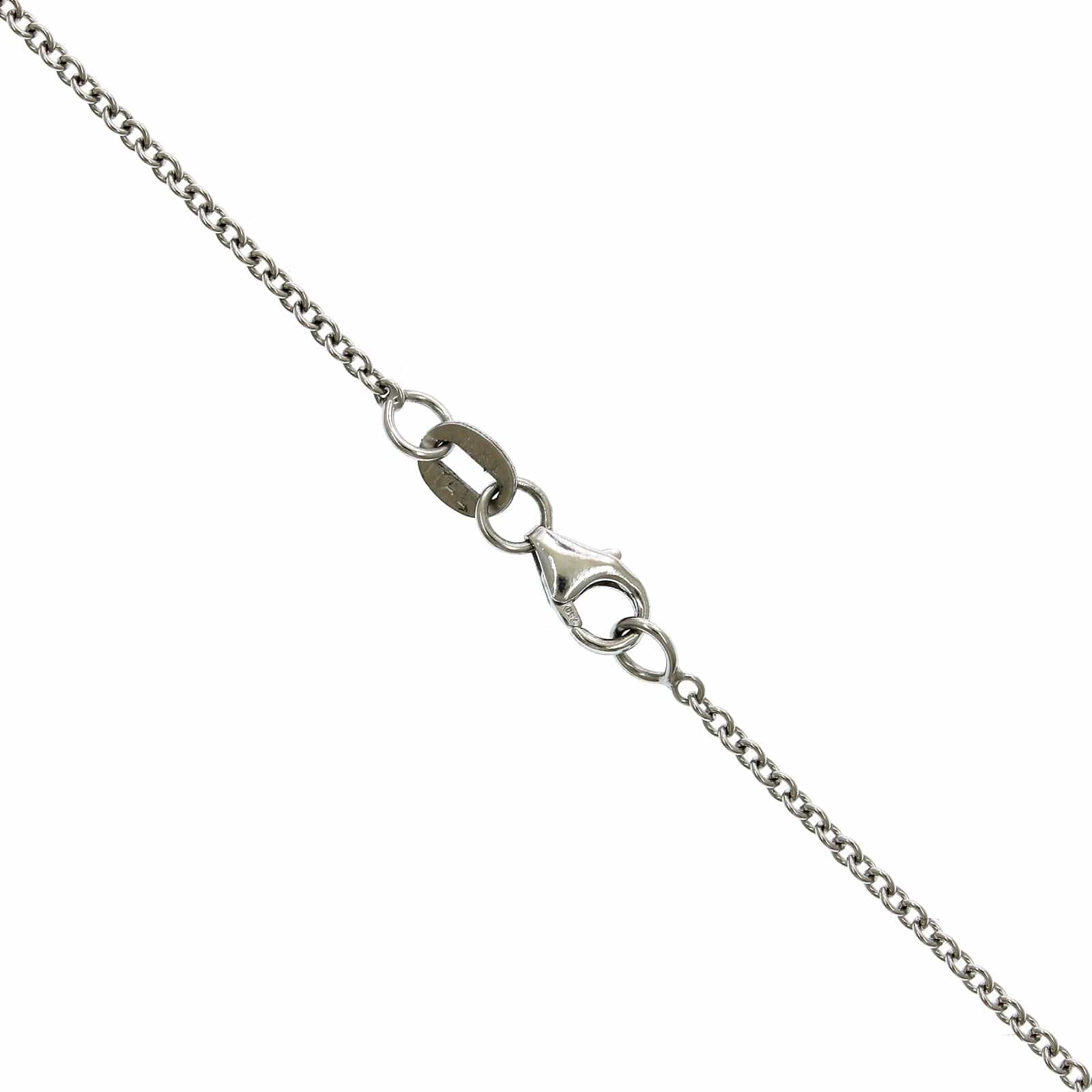 18K White Gold Round Diamond Halo Necklace - Image 3