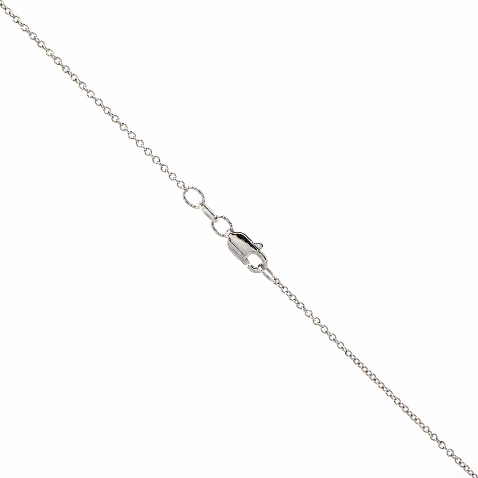 18K White Gold Round Diamond Halo Necklace - Image 3
