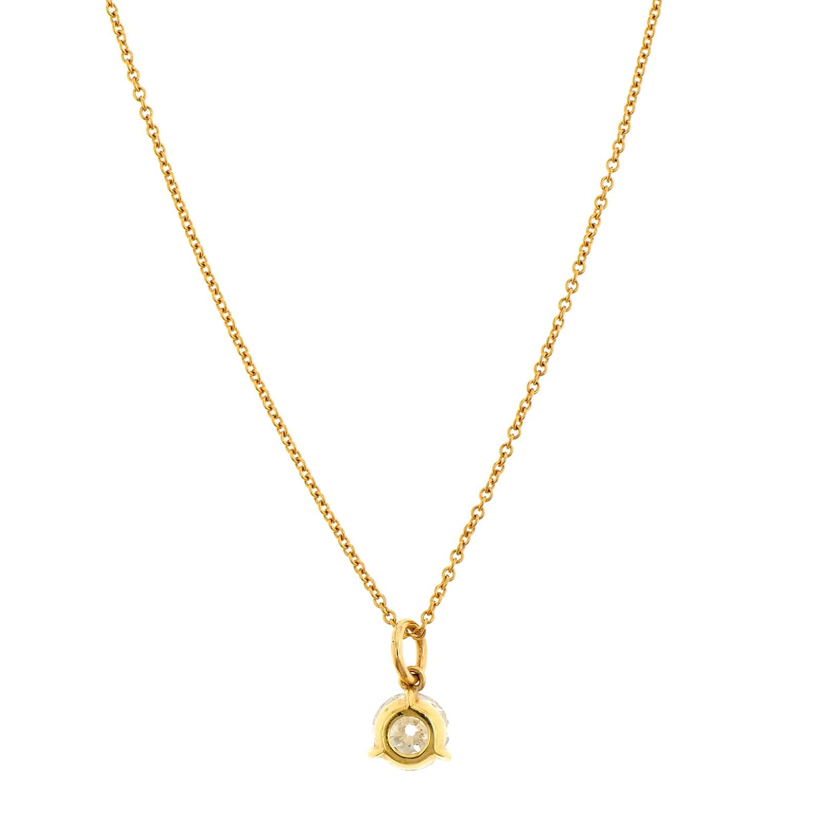 18K Yellow Gold Diamond Pendant Necklace - Image 2