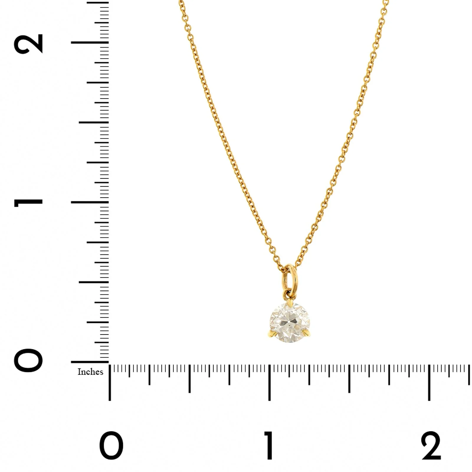 18K Yellow Gold Diamond Pendant Necklace - Image 4