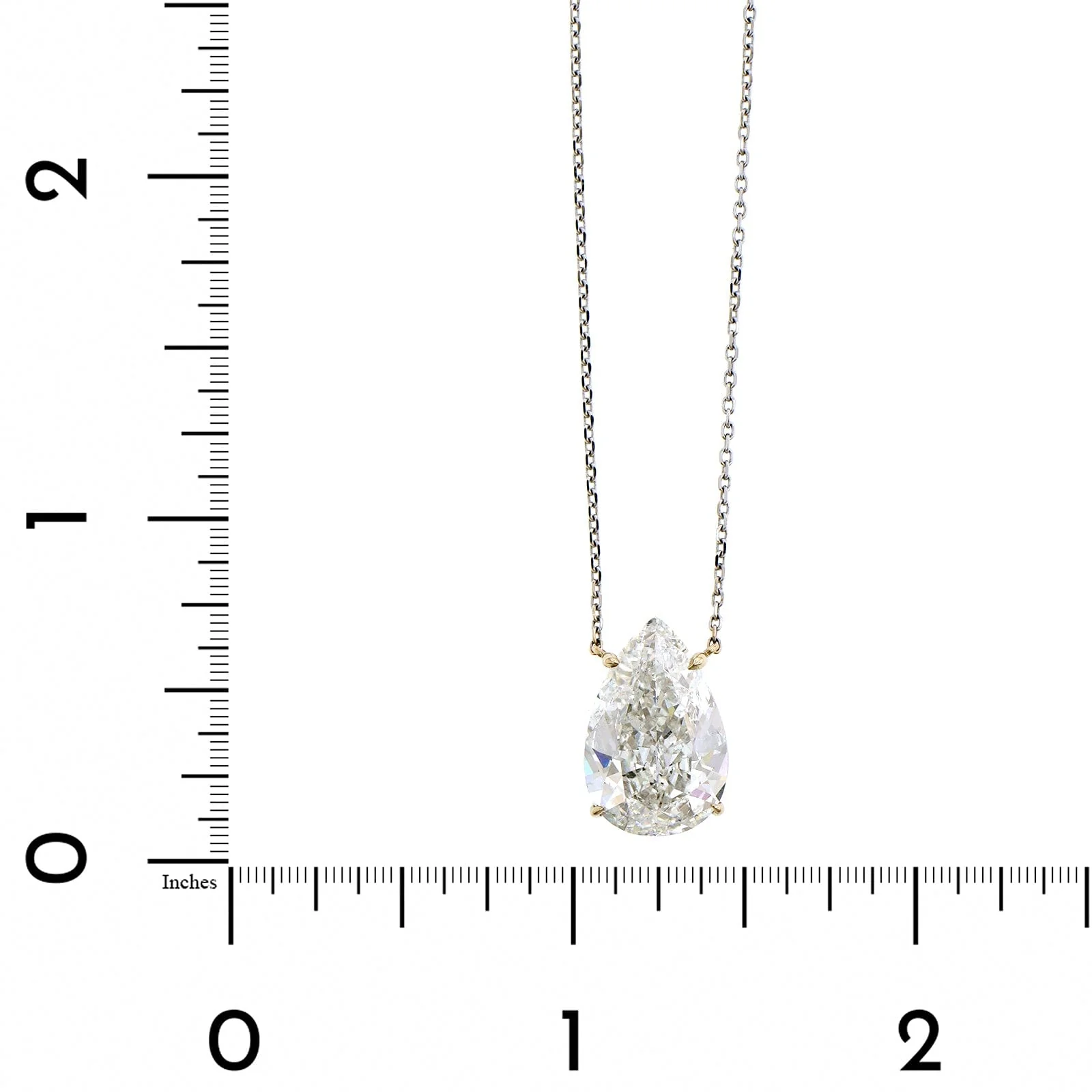 18K White Gold Diamond Pendant Necklace - Image 4