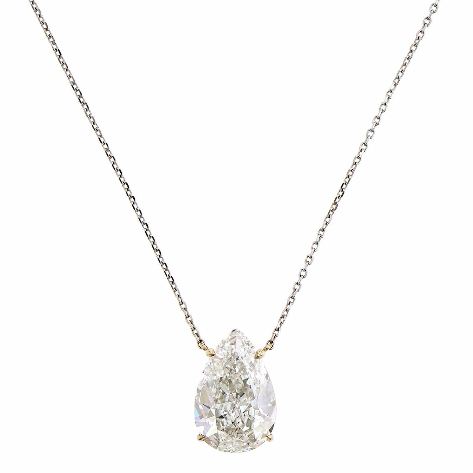 18K White Gold Diamond Pendant Necklace - Image 5