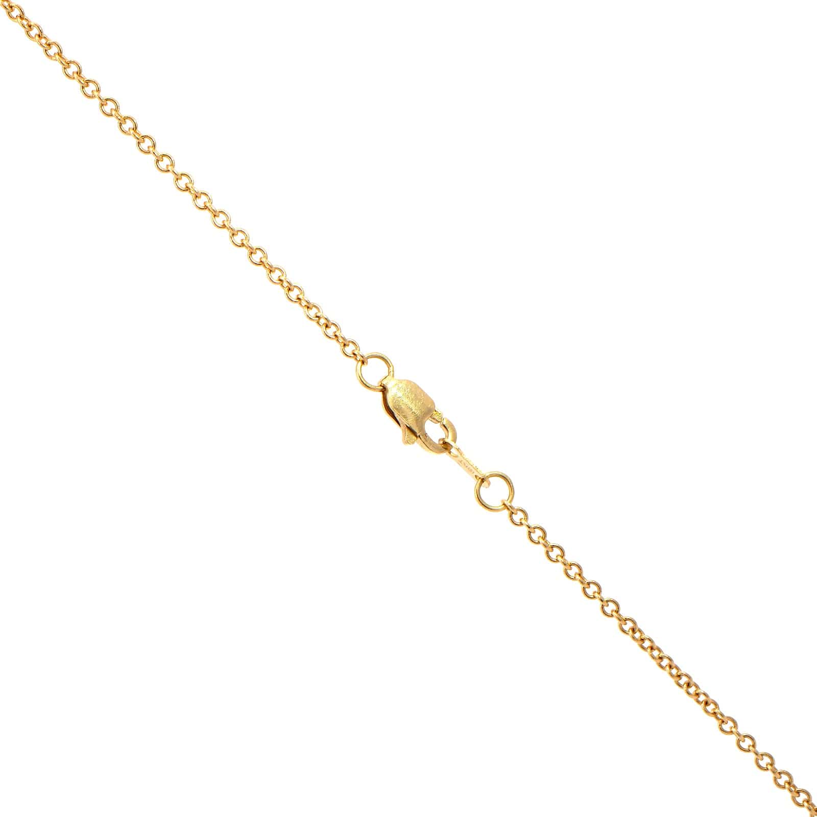 18K Yellow Gold Bezel Set Diamond Heart Pendant Necklace - Image 3