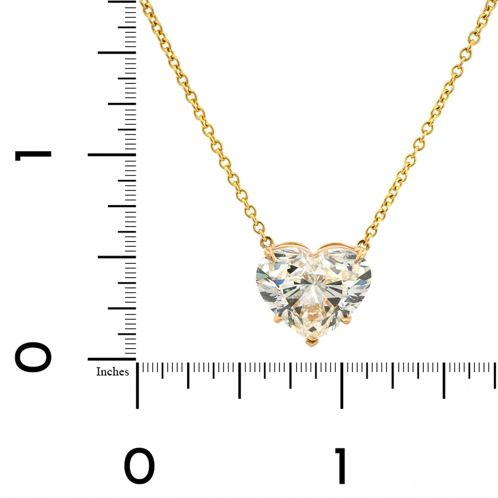 18K Yellow Gold Diamond Heart Pendant Necklace - Image 4