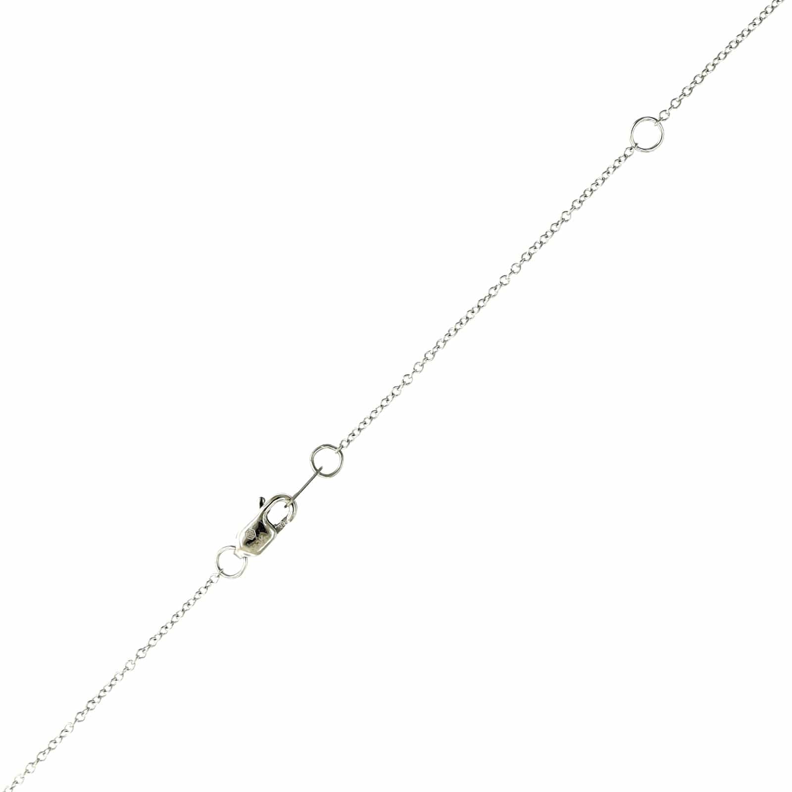 18K White Gold Emerald Cut Diamond Pendant Necklace - Image 3
