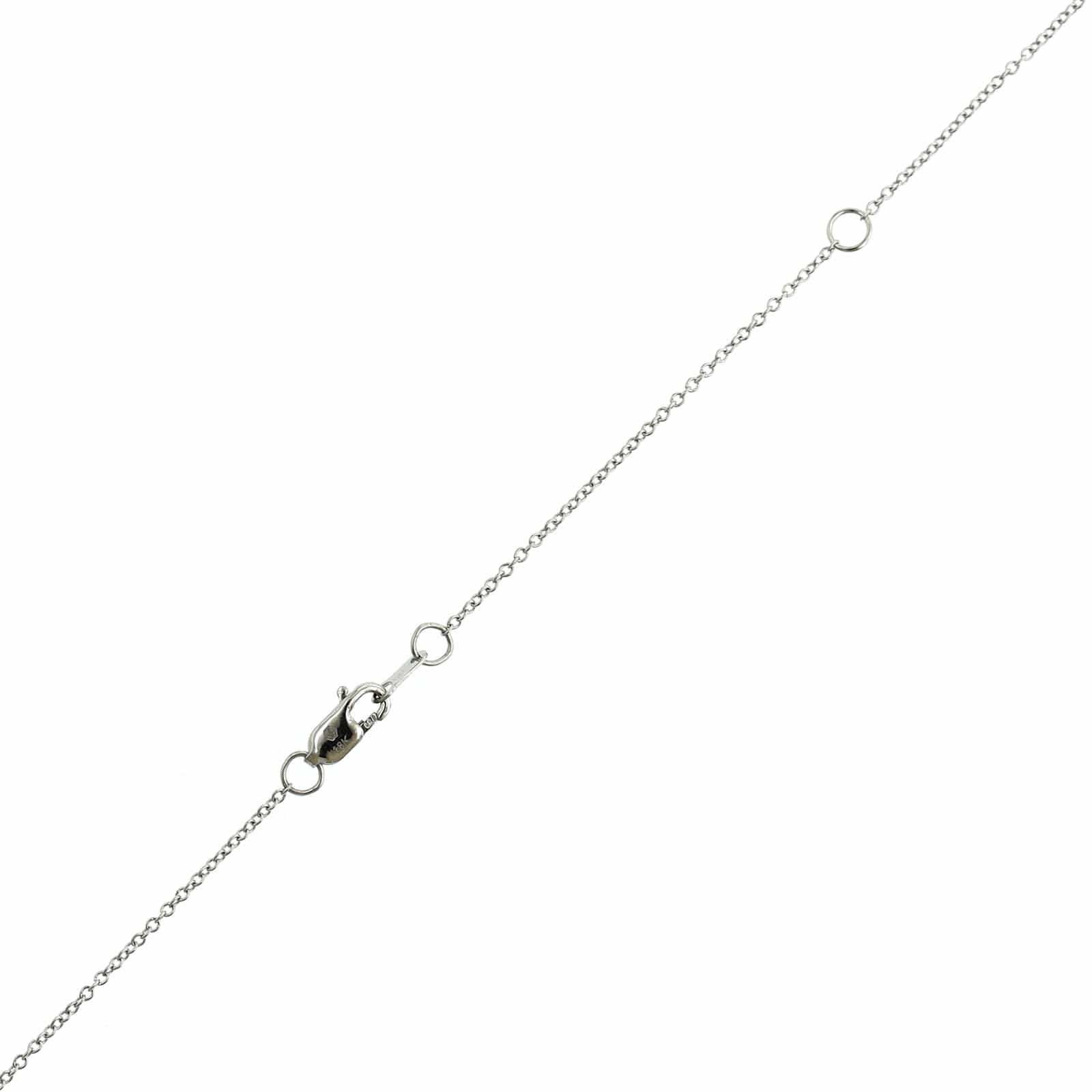 18K White Gold Pear Shaped Diamond Pendant Necklace - Image 3