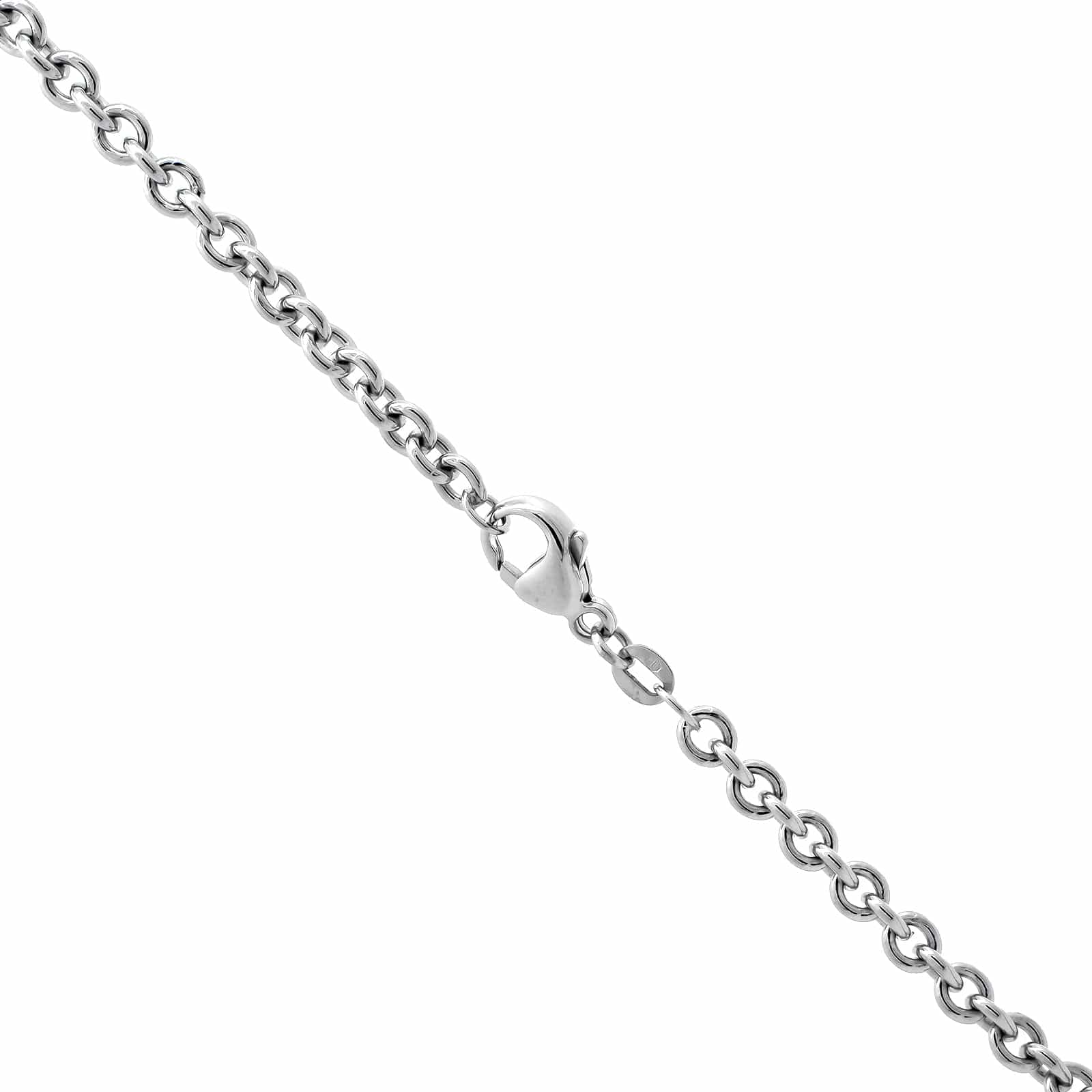 18K White Gold Bezel Set Radiant Cut Diamond Pendant Necklace - Image 3