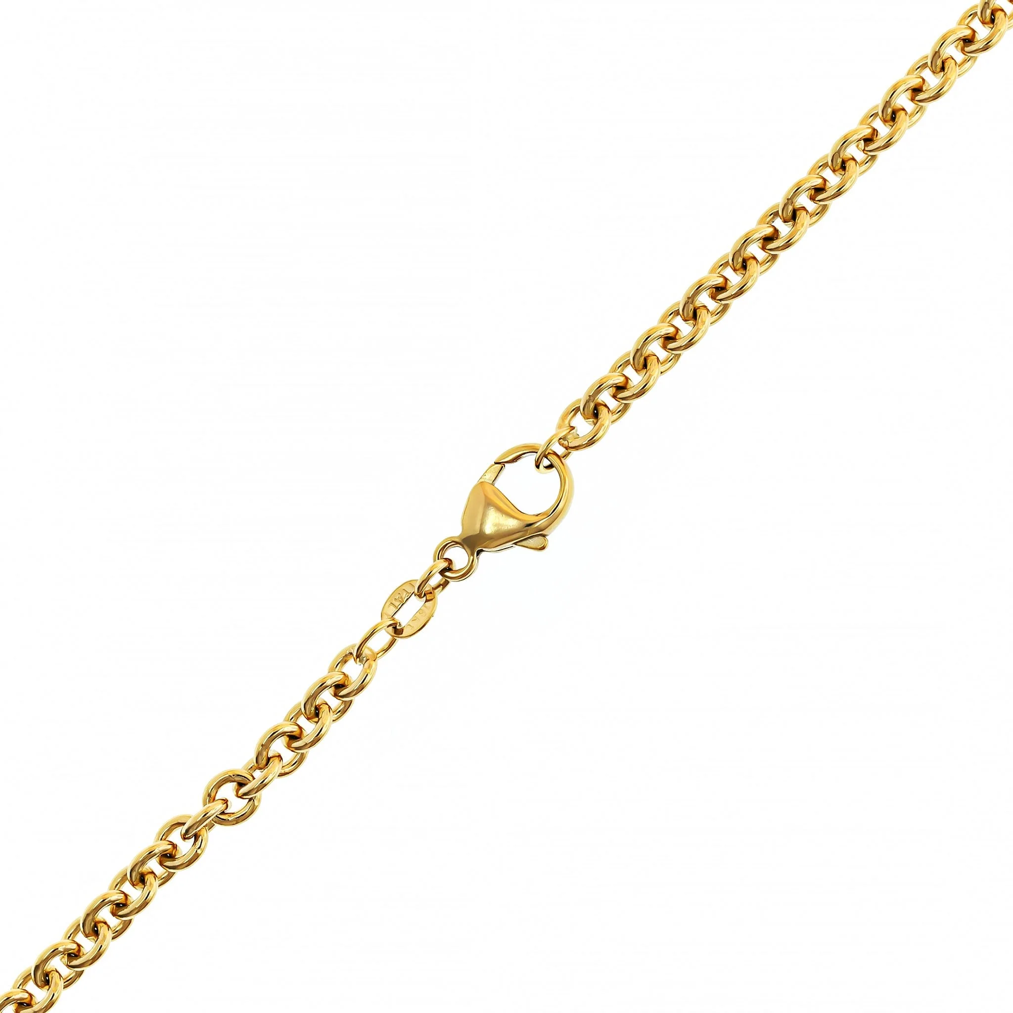 18K Yellow Gold Bezel Set Oval Diamond Pendant Necklace - Image 3