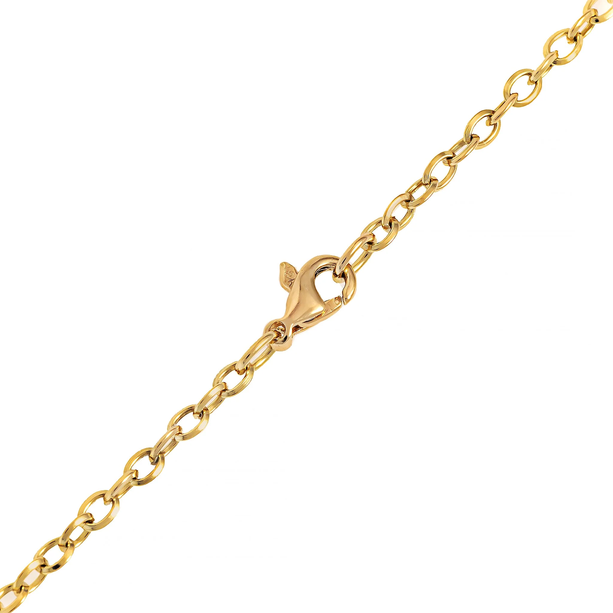 18K Yellow Gold Bezel Set Cushion Diamond Pendant Necklace - Image 3