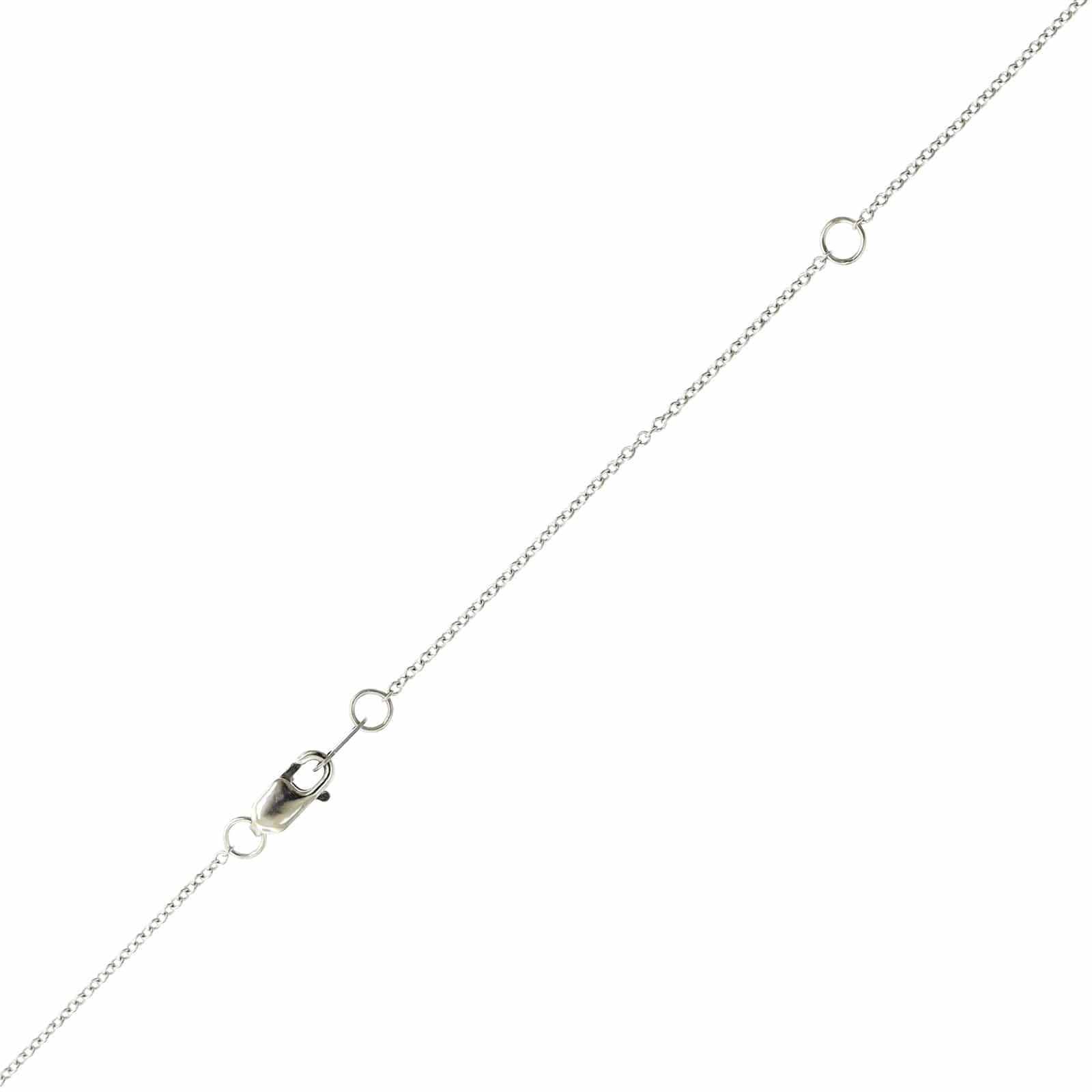 18K White Gold Emerald Cut Diamond Pendant Necklace - Image 3