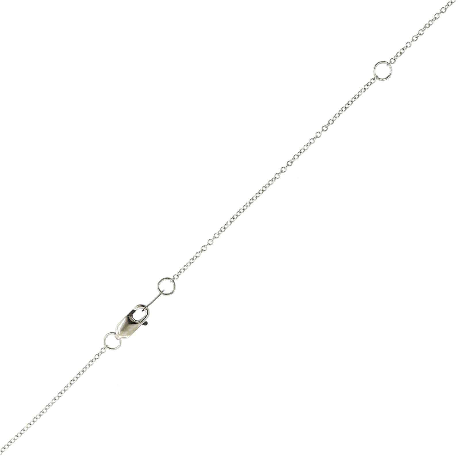 18K White Gold Pear Shaped Diamond Pendant Necklace - Image 3