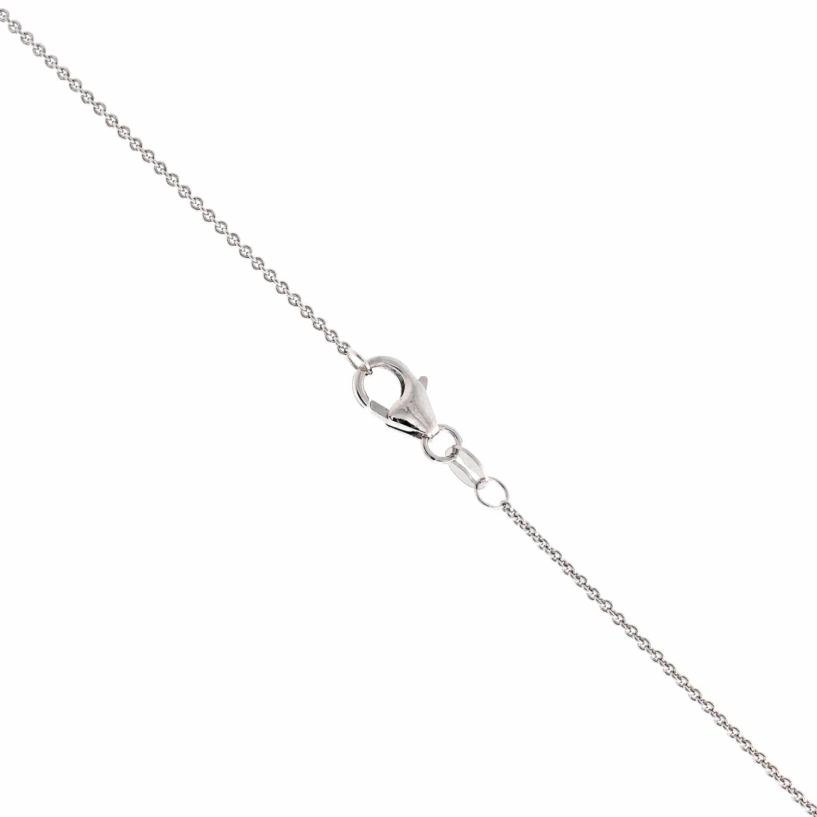 18K White Gold Oval Ruby & Diamond Necklace - Image 3