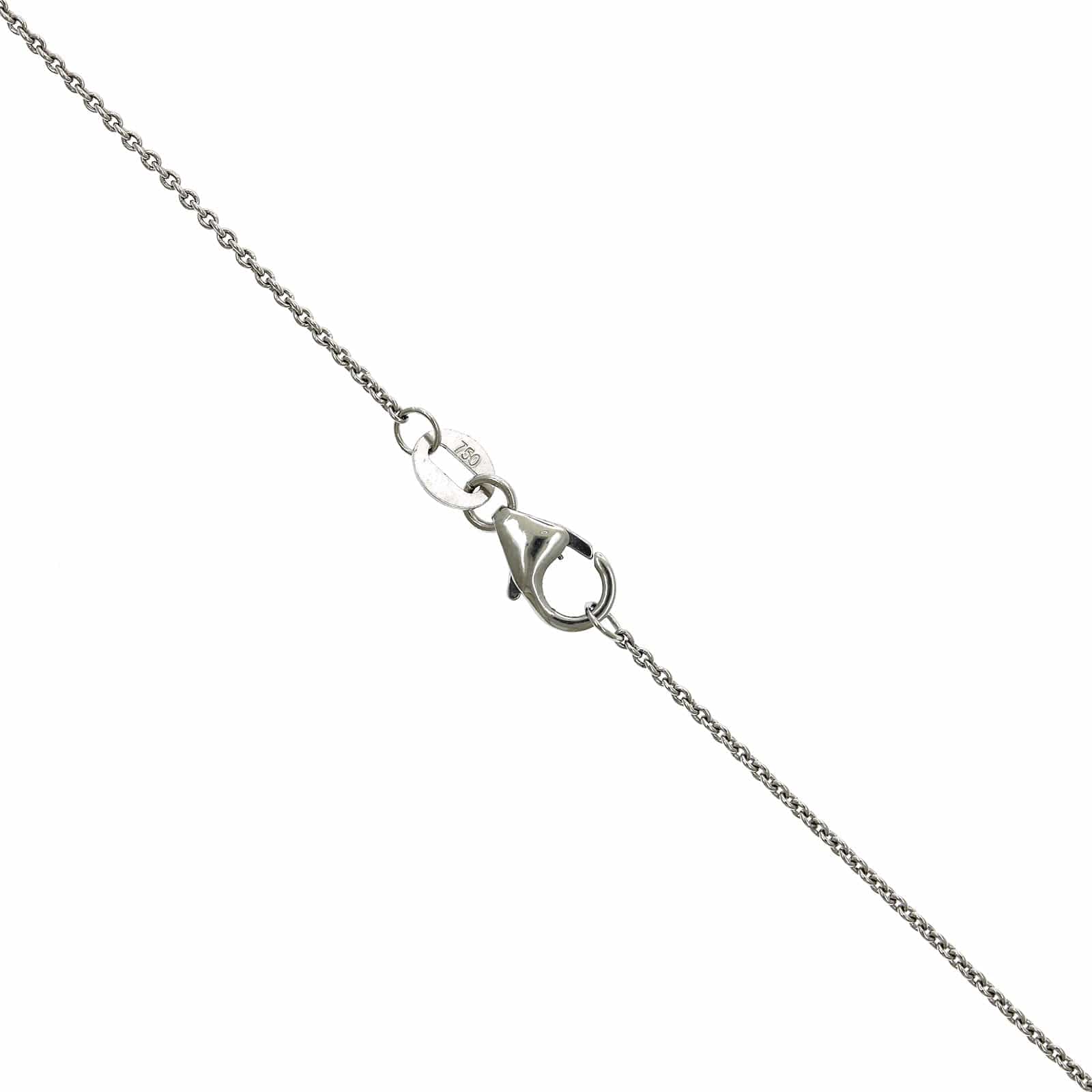 18K White Gold Oval Ruby Diamond Halo Milgrain Necklace - Image 3