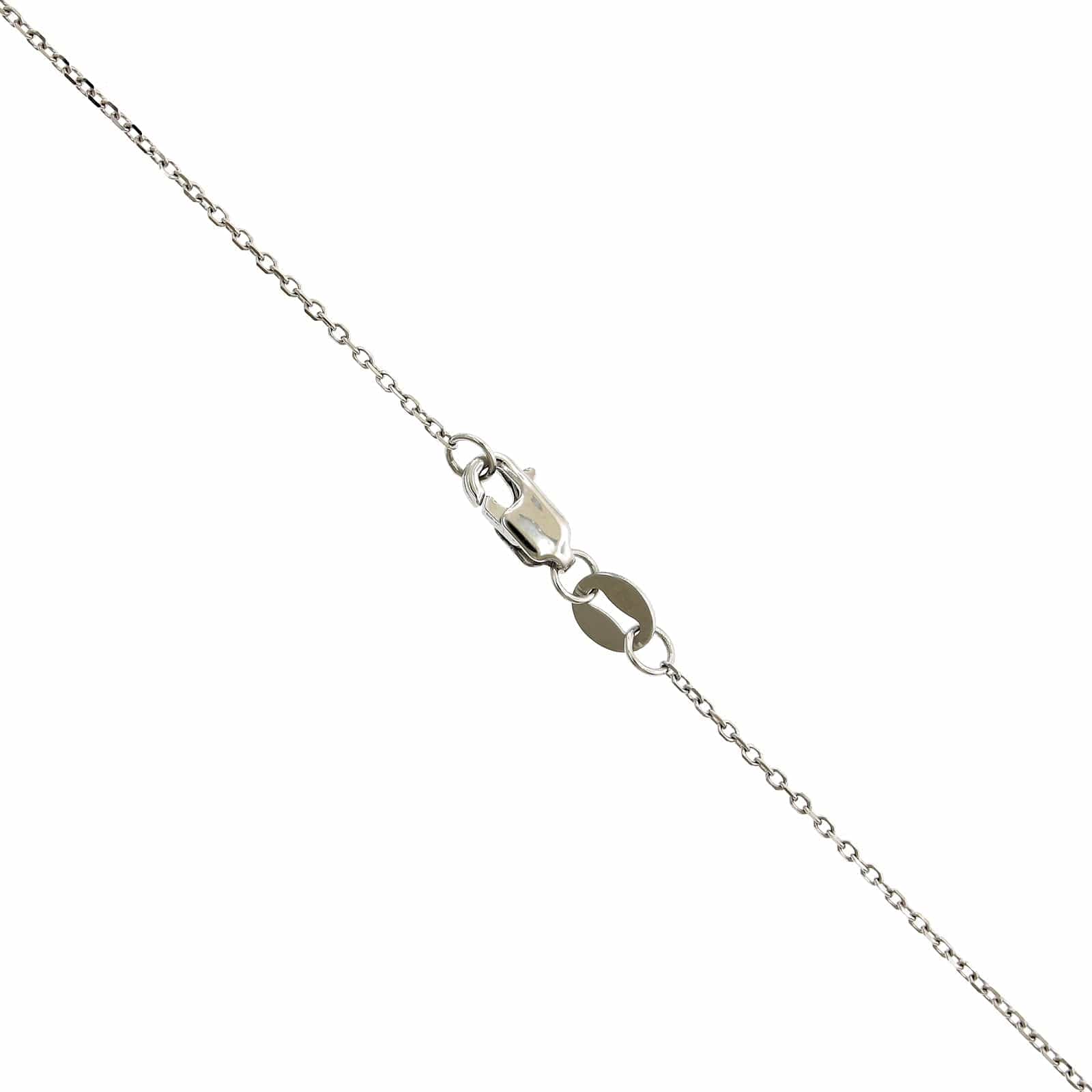 14K White Gold Oval Cut Ruby Diamond Halo Pendant - Image 3