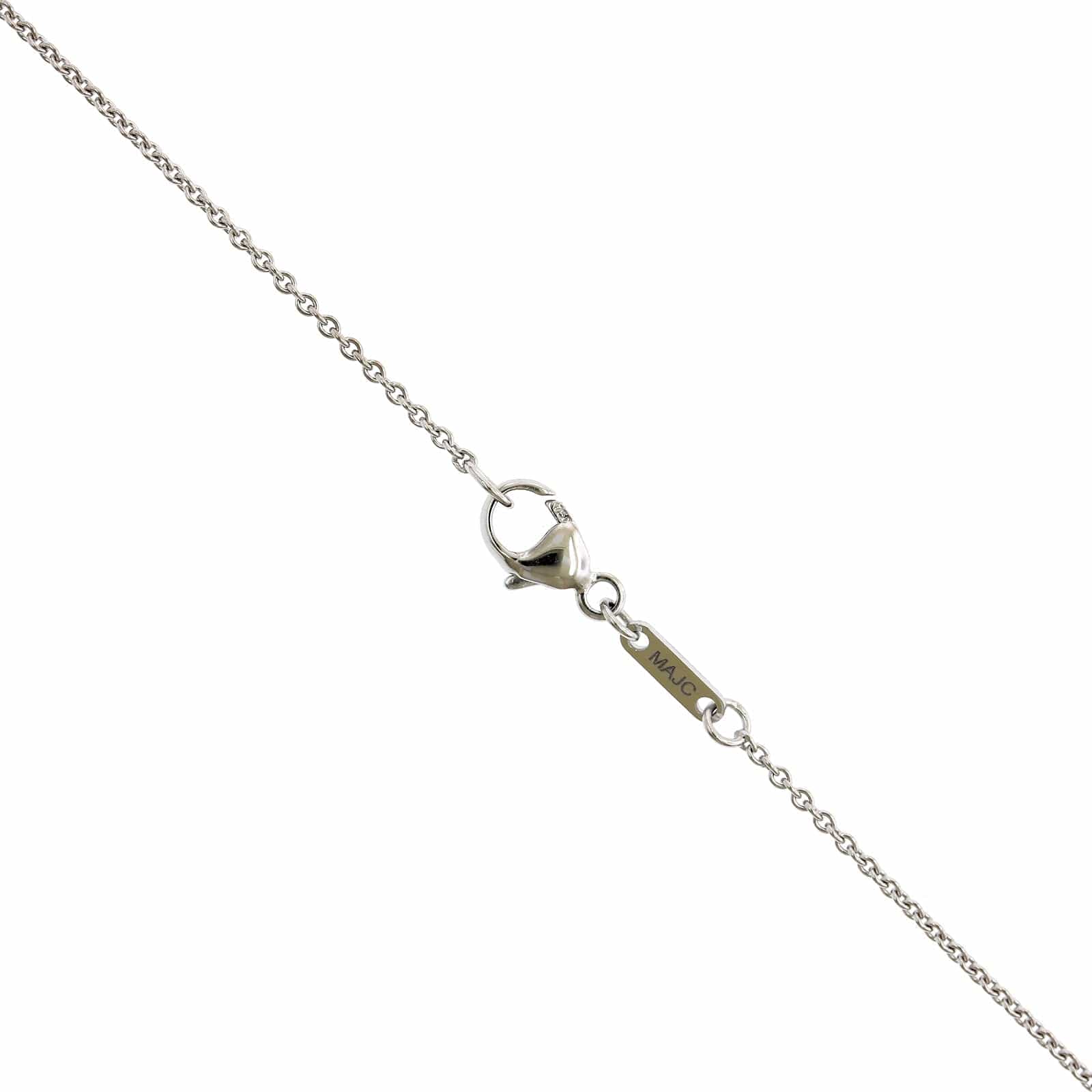 18K White Gold Pearl Shape Ruby Diamond Halo Pendant - Image 3