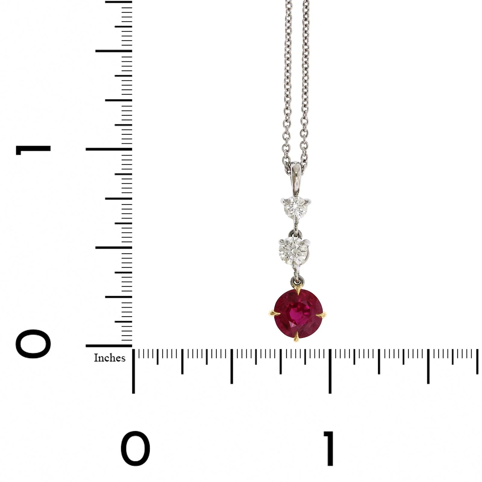 Platinum Ruby & Diamond Necklace - Image 5