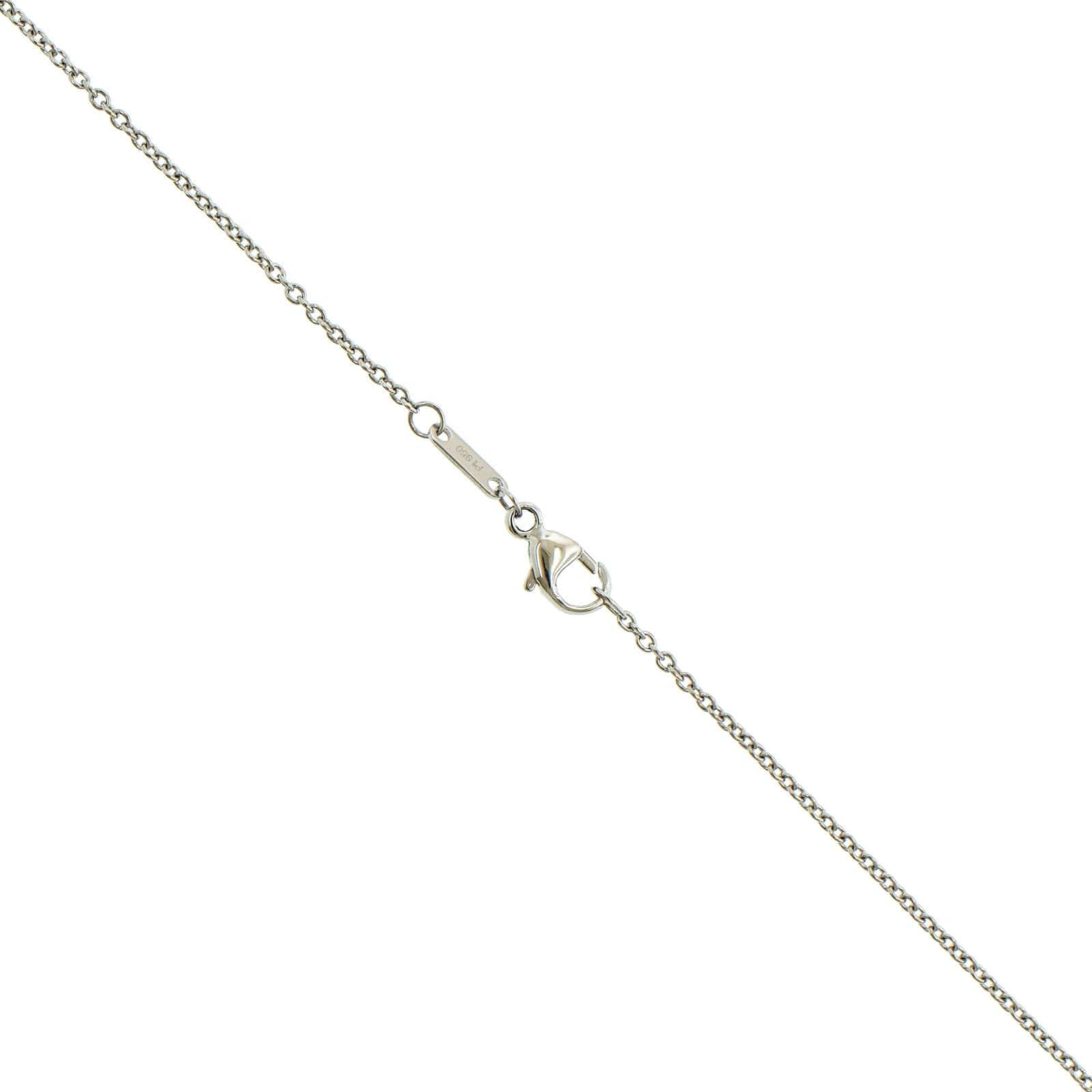 Platinum Ruby Heart Diamond Halo Necklace - Image 3