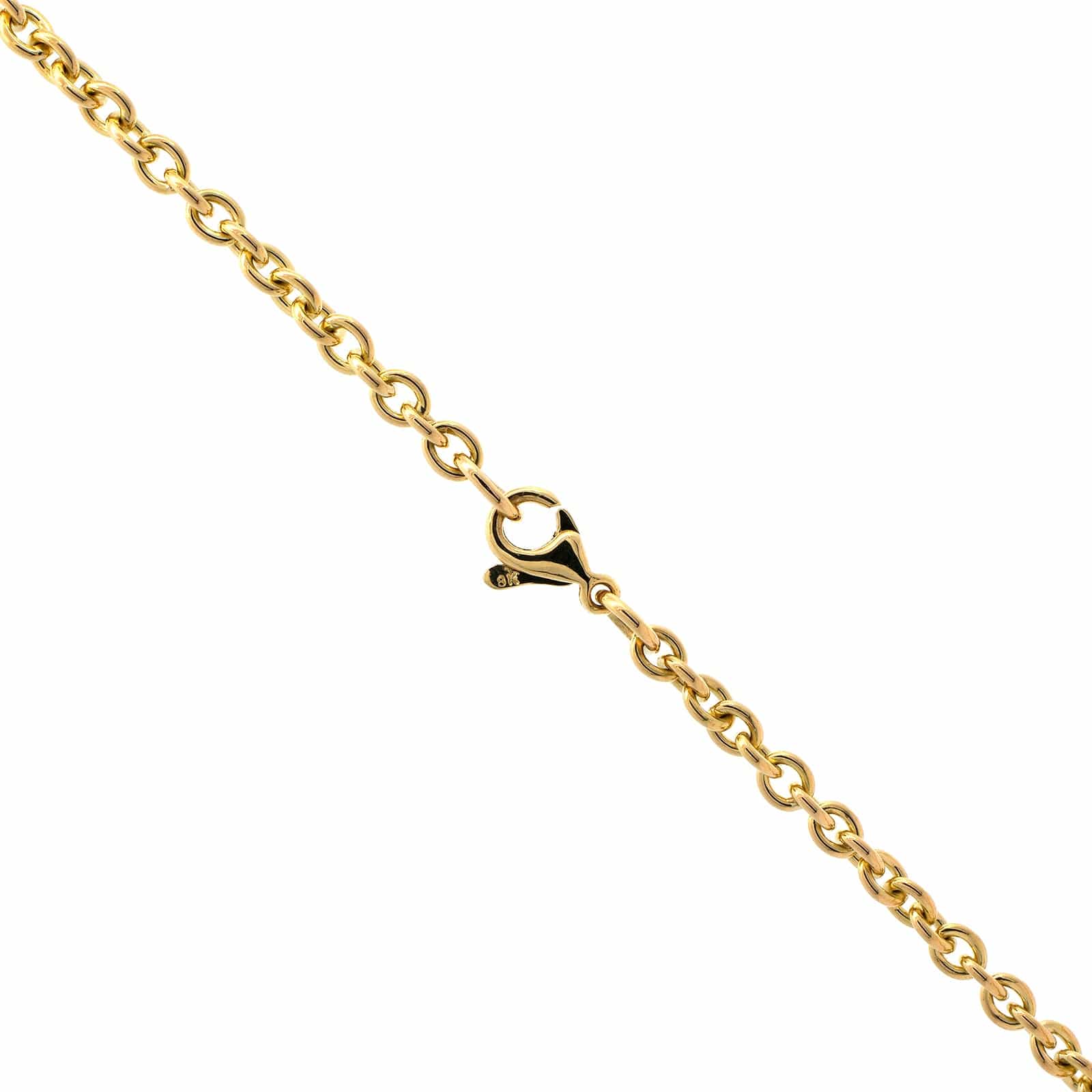 18K Yellow Gold Heart Shaped Ruby Diamond Necklace - Image 3