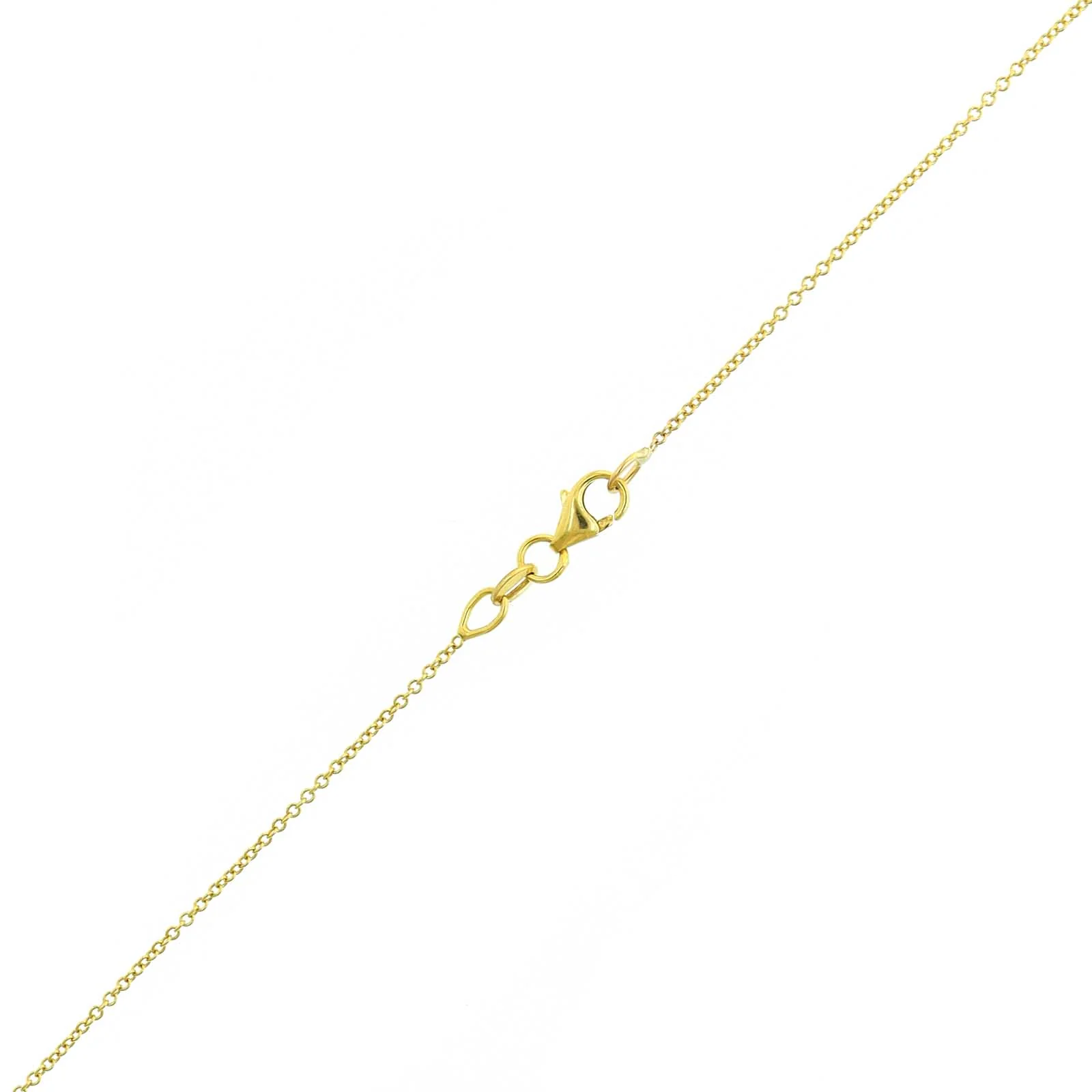 18K Yellow Gold Round Ruby and Diamond Halo Necklace - Image 3