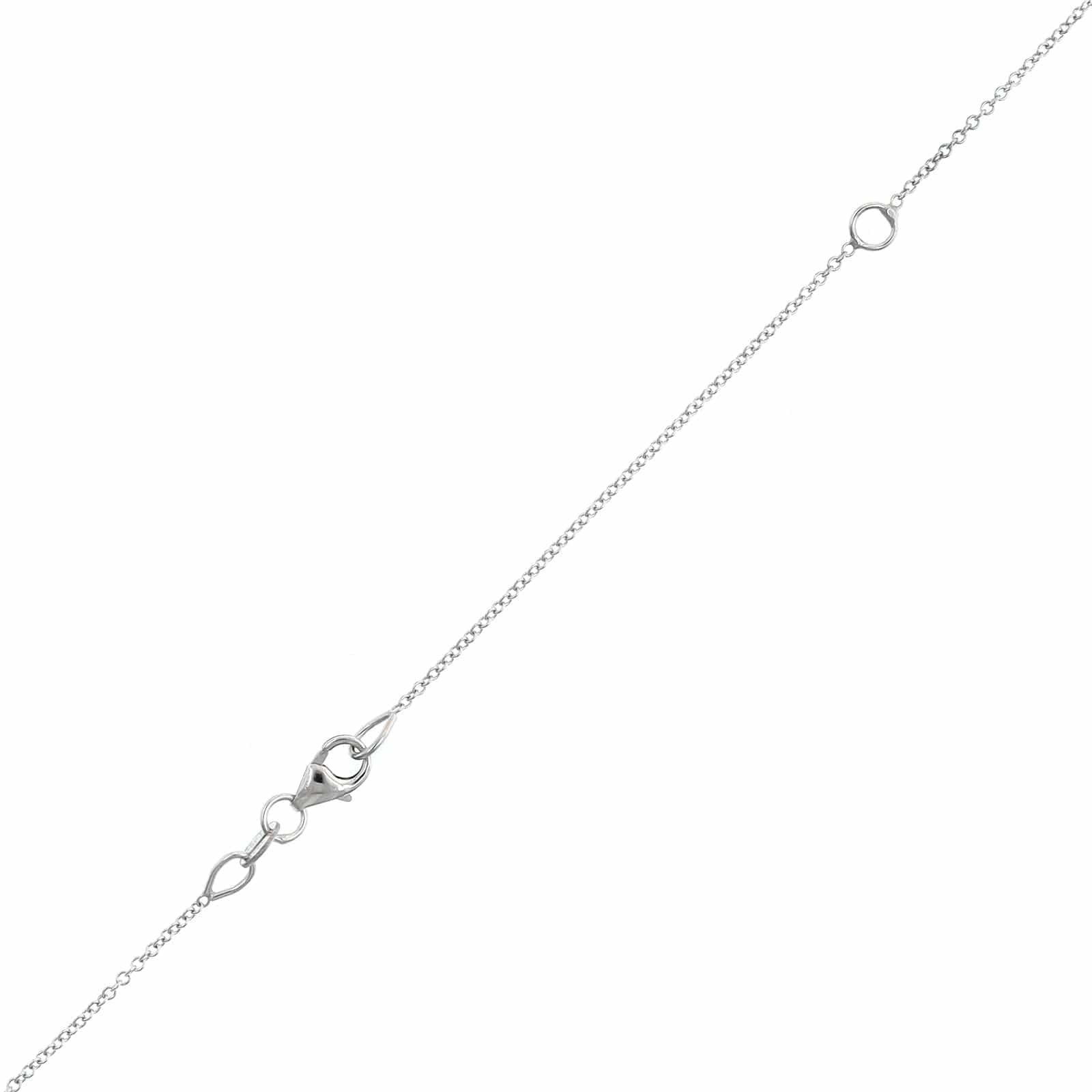 18K White Gold Ruby and Diamond Halo Pendant Necklace - Image 3