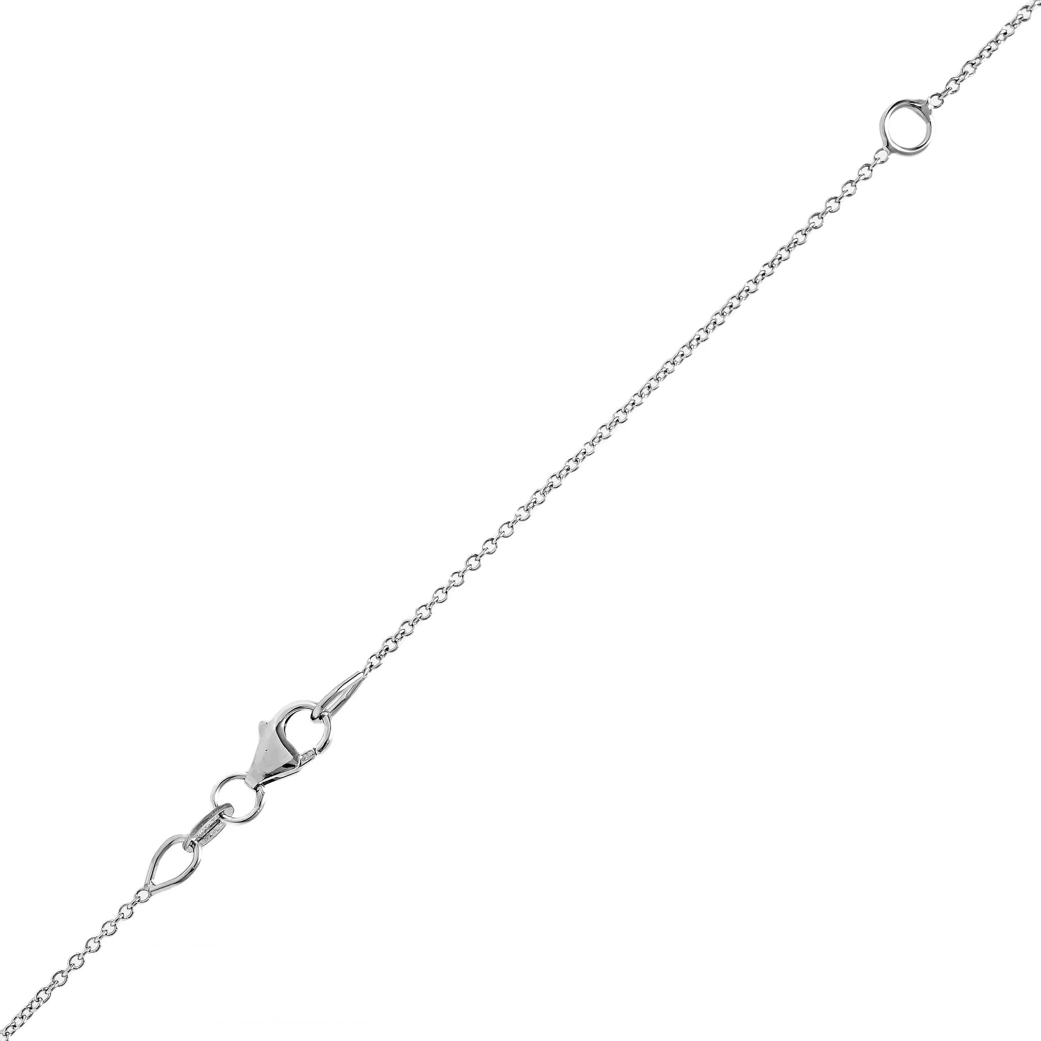 18K White Gold Ruby and Diamond Halo Pendant Necklace - Image 3